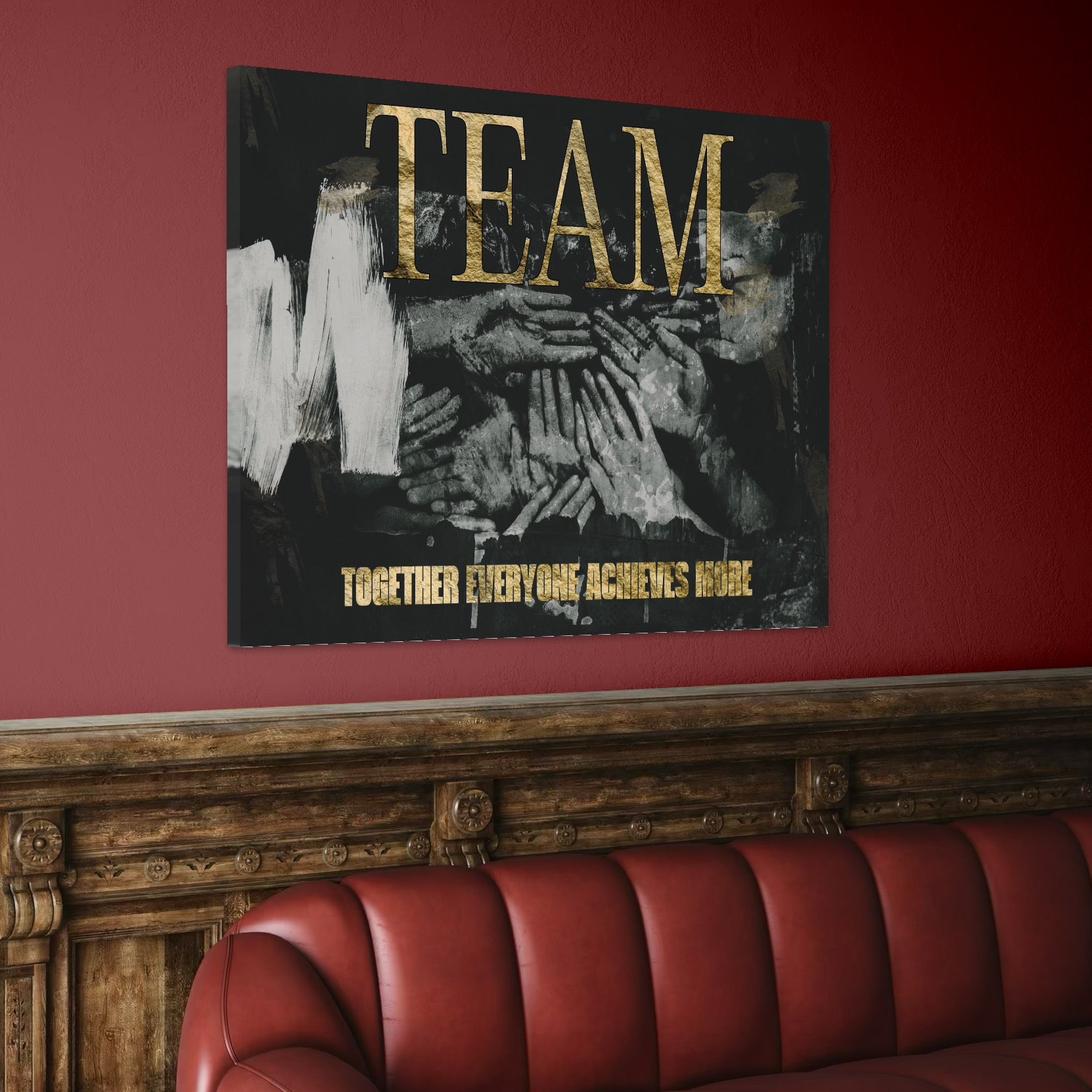 Tablou Canvas Premium, LuxCanva® A1031, Team, Decorativ, Echipa, Teamwork, Birou, Motivational, Culori Vibrante