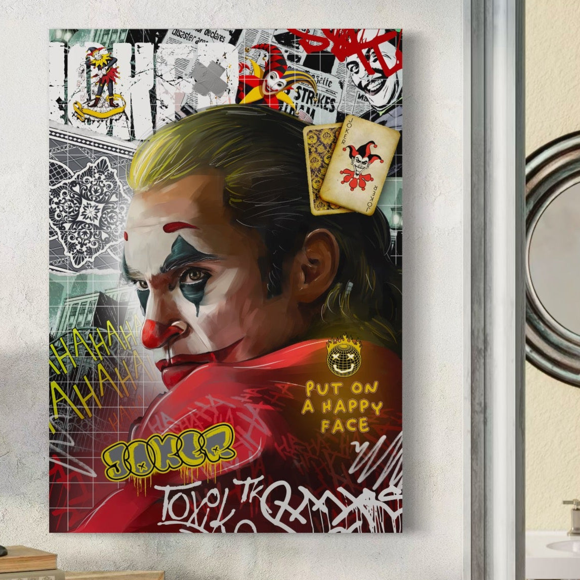 Tablou Canvas Premium, LuxCanva® A1025, Joker, Decorativ, Film, Thriller, Culori Vibrante