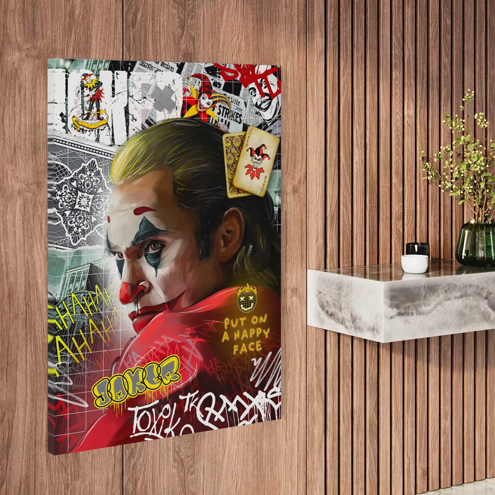 Tablou Canvas Premium, LuxCanva® A1025, Joker, Decorativ, Film, Thriller, Culori Vibrante