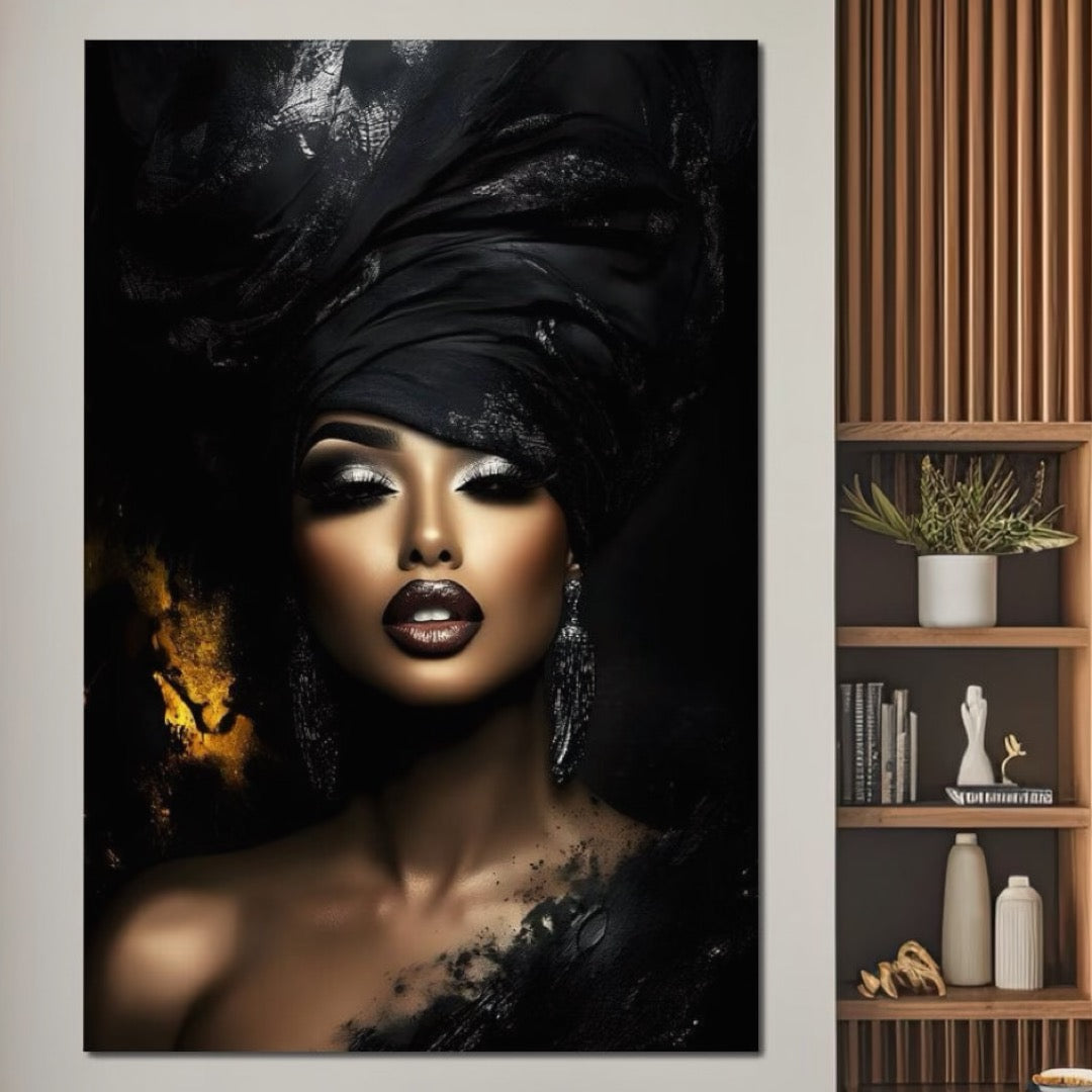 Tablou Canvas Premium, LuxCanva® G1102, Magia Intunericului, Zeita, Black, Noapte, Imperial, Eleganta, Luxury, Diva, Intuneric, Living, Dormitor