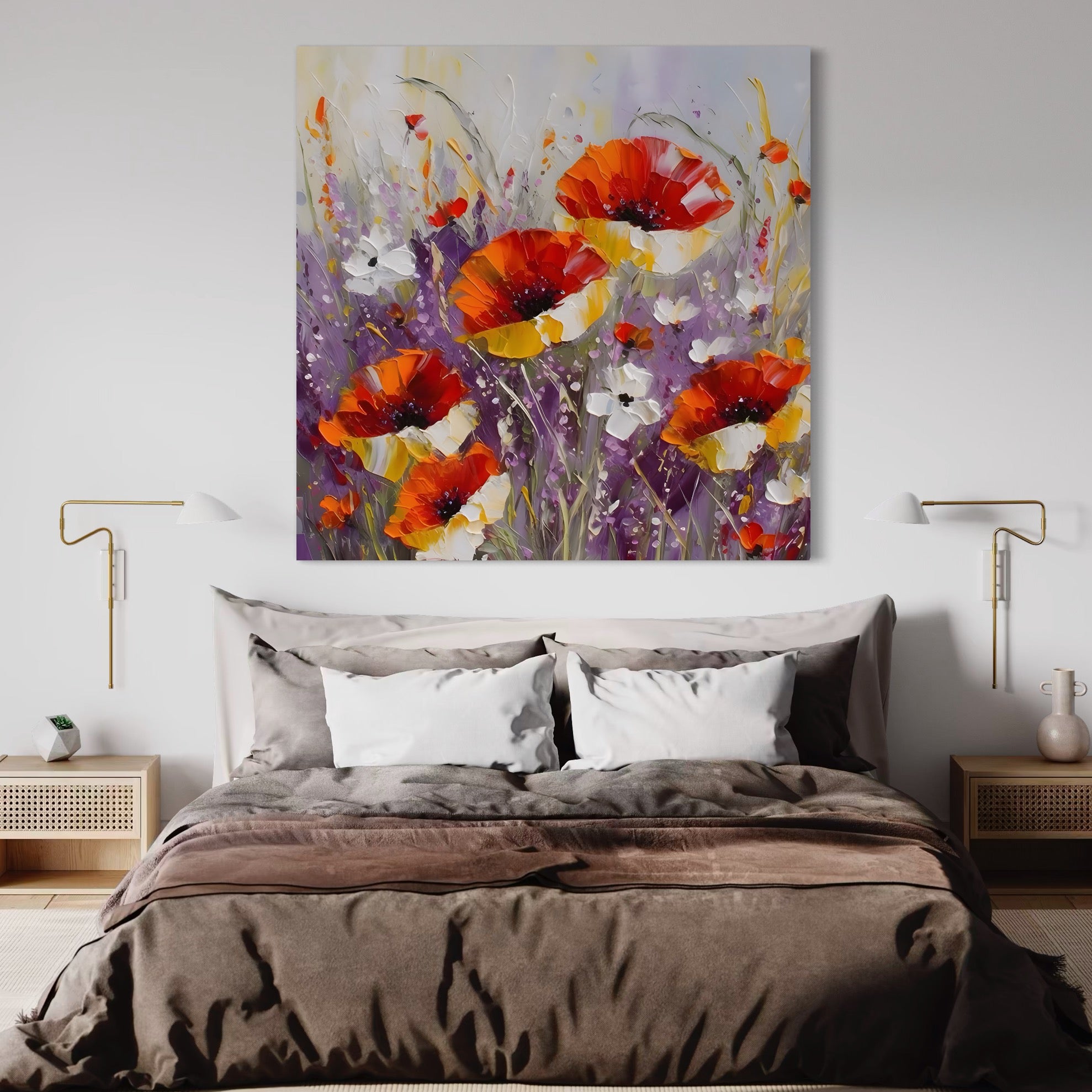 Tablou Canvas Premium LuxCanva® A1412, Flori Salbatice ,  Room, Maci, Natura, Primavara, Living, Culori Vibrante