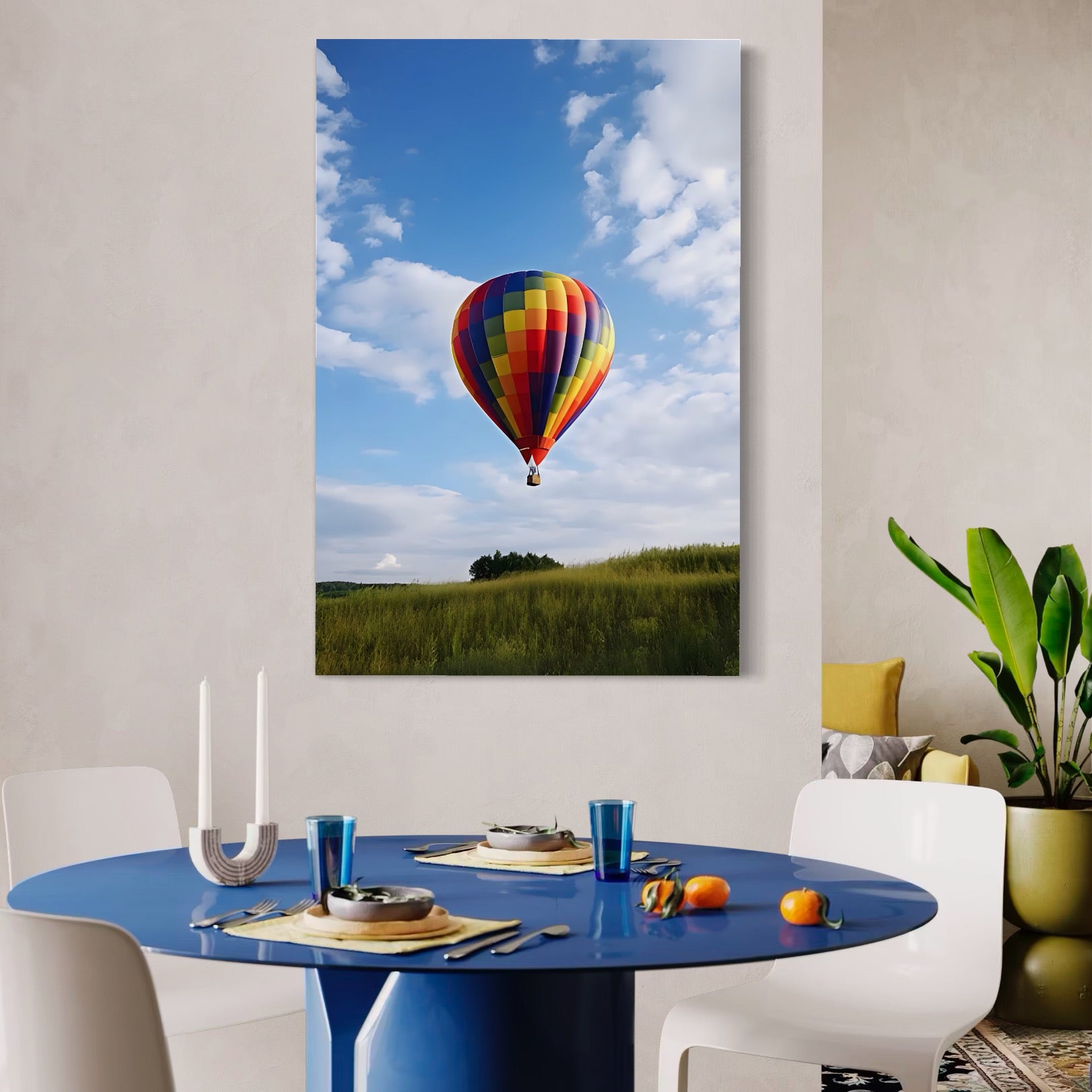 Tablou Canvas Premium LuxCanva® A1414, Zburatorul , Room, Balon Cu Aer Cald, Calatorie, Colorat, Aventura, Living, Culori Vibrante