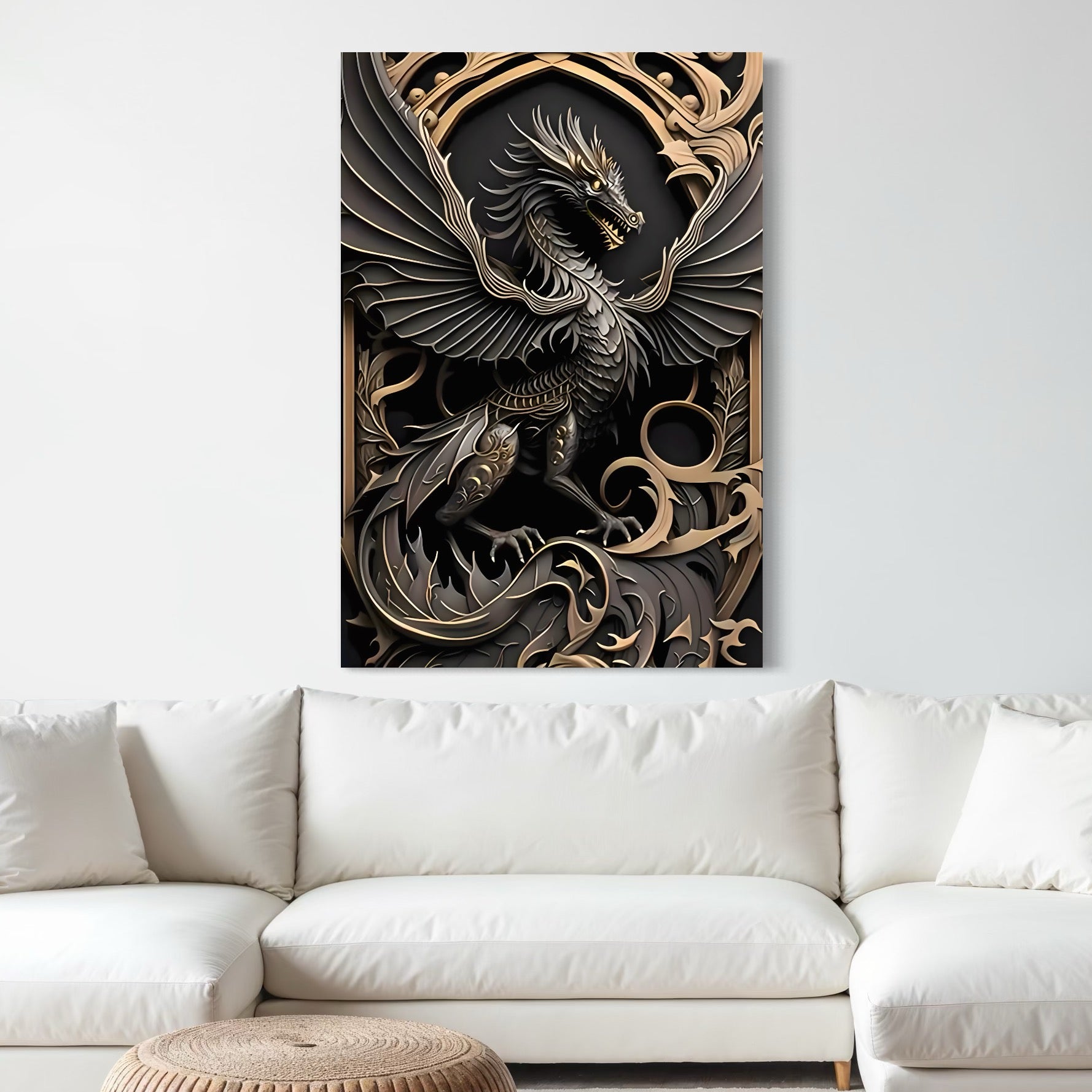 Tablou Canvas Premium, LuxCanva® C1251, Dragon,  Relaxare, Living Room, Culori Vibrante