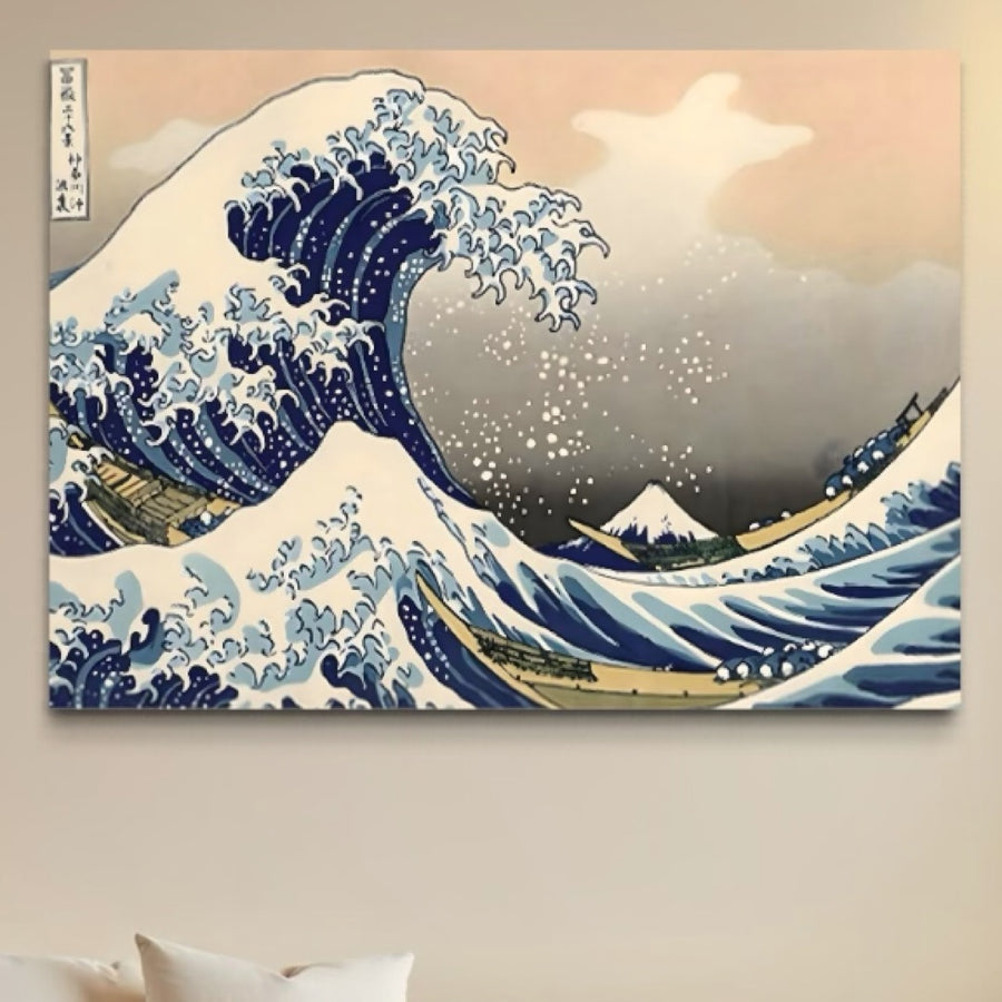 Afișat deasupra unei canapele albe, LuxCanva® Tablou Canvas Premium C1252, "Surfing Waves," adaugă relaxare și culori vibrante în living sau camera copiilor. Realizat pe pânză bumbac pentru printuri de calitate superioară.
