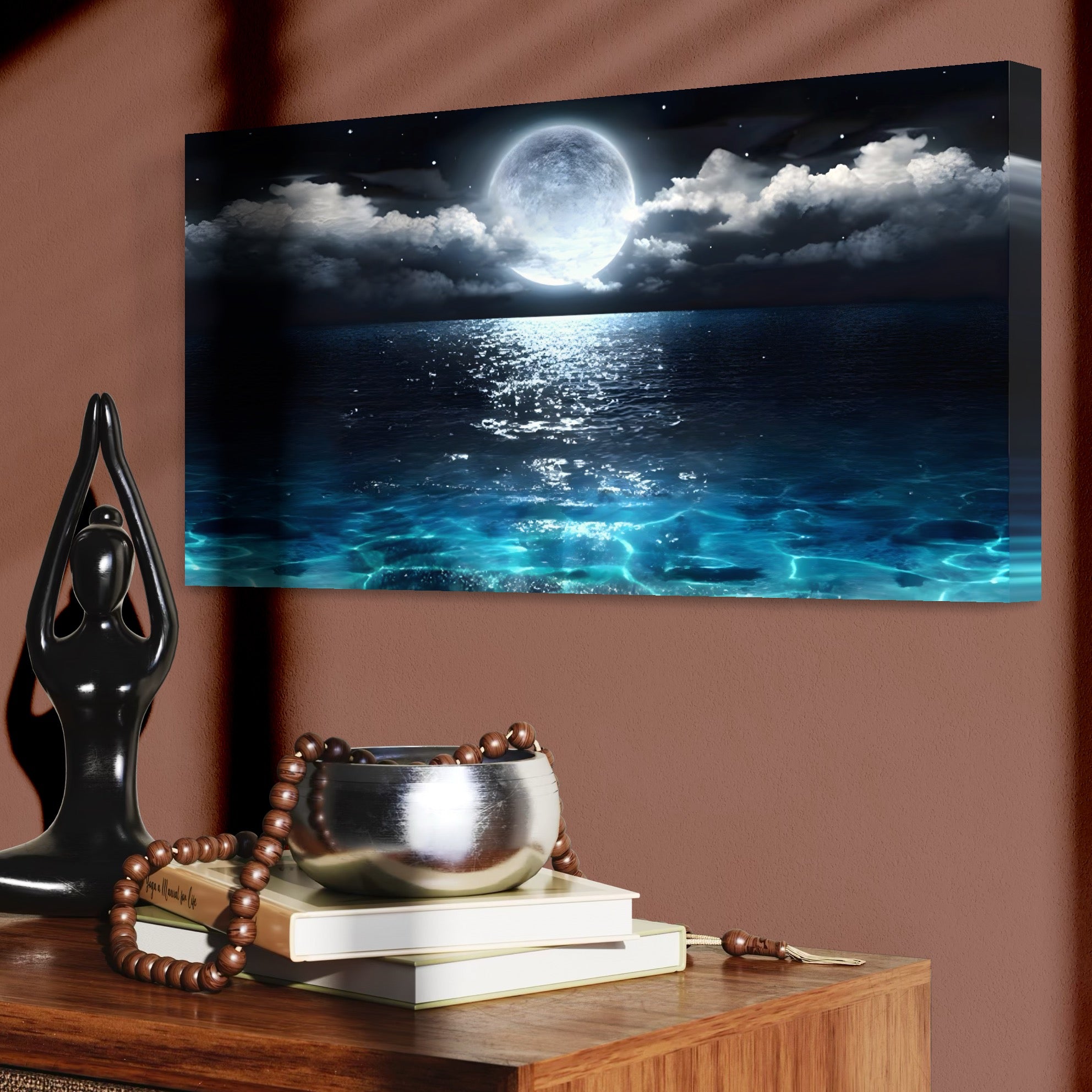 Tablou Canvas Premium, LuxCanva® C1254, Midnight Over The Sea, Relaxare, Game Room, Kids Room Culori Vibrante