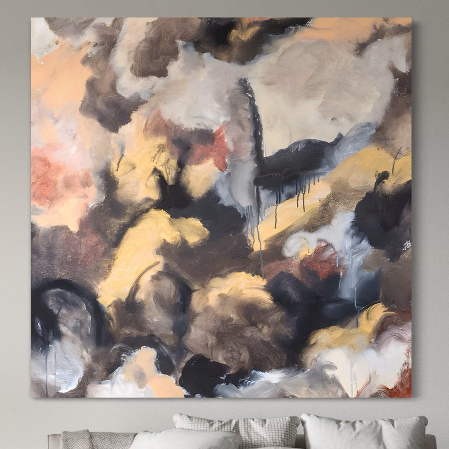 Adaugă eleganță spațiului tău cu Tablou Canvas Premium LuxCanva® A1422, o pictură abstractă, cu expresionism vibrant, perfectă pentru decorarea livingului sau a dormitorului. Această artă decorativă pe pânză îmbină bej, maro, negru și gri pentru o notă elegantă.