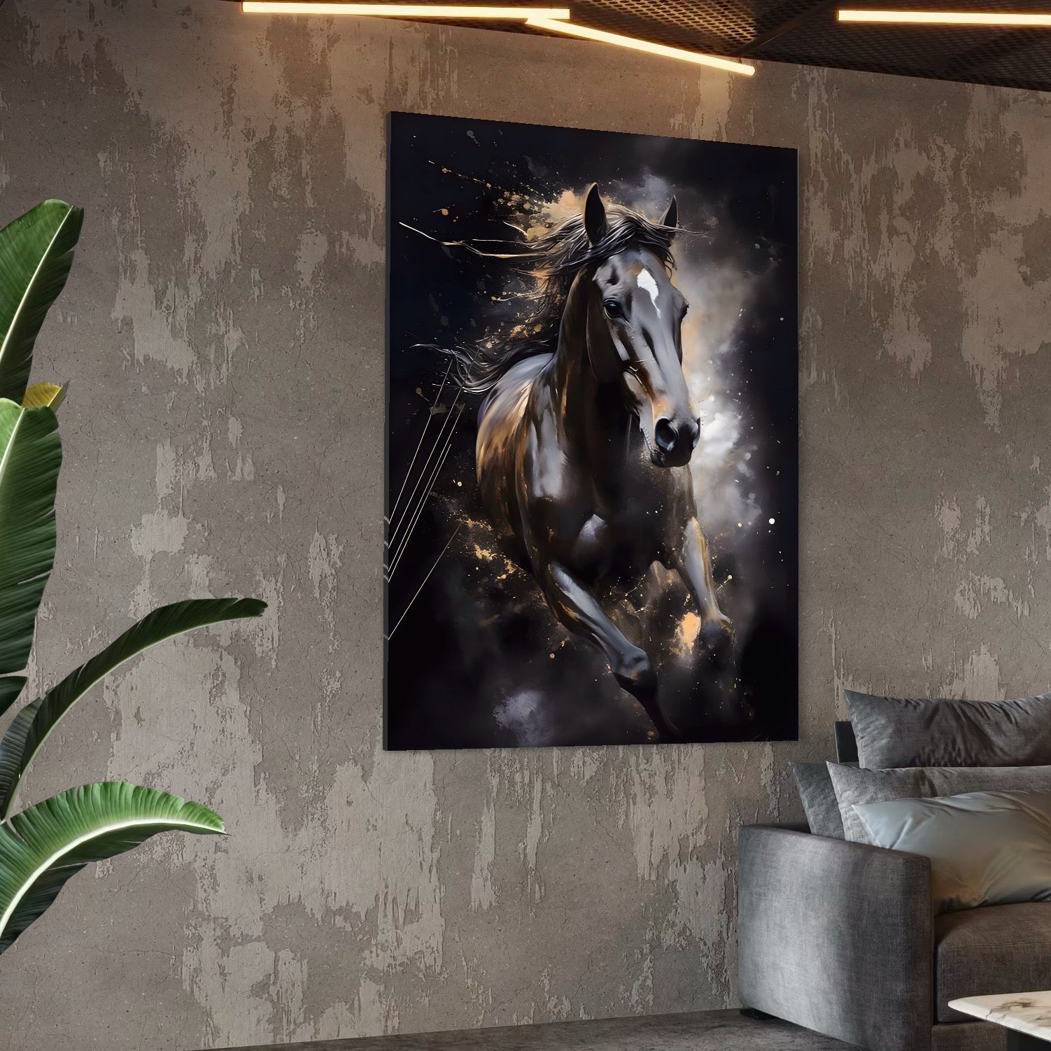 Tablou Canvas Premium LuxCanva® A1423, Elegant Horse ,  Living, Cal, Animal. Curse, Decorativ, Room, Culori Vibrante