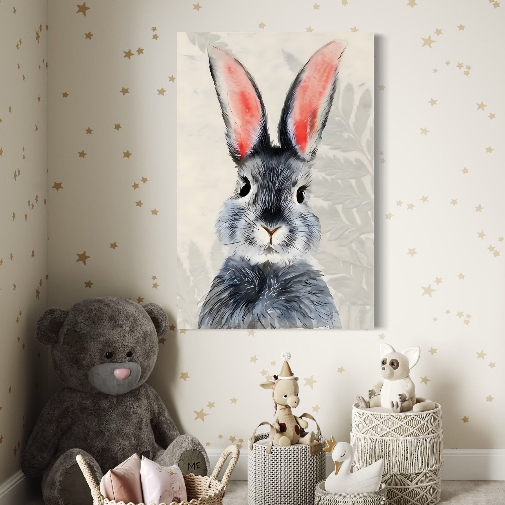 Tablou Canvas Premium, LuxCanva® C1260, Funny Bunny, Relaxare, Kids Room, Culori Vibrante