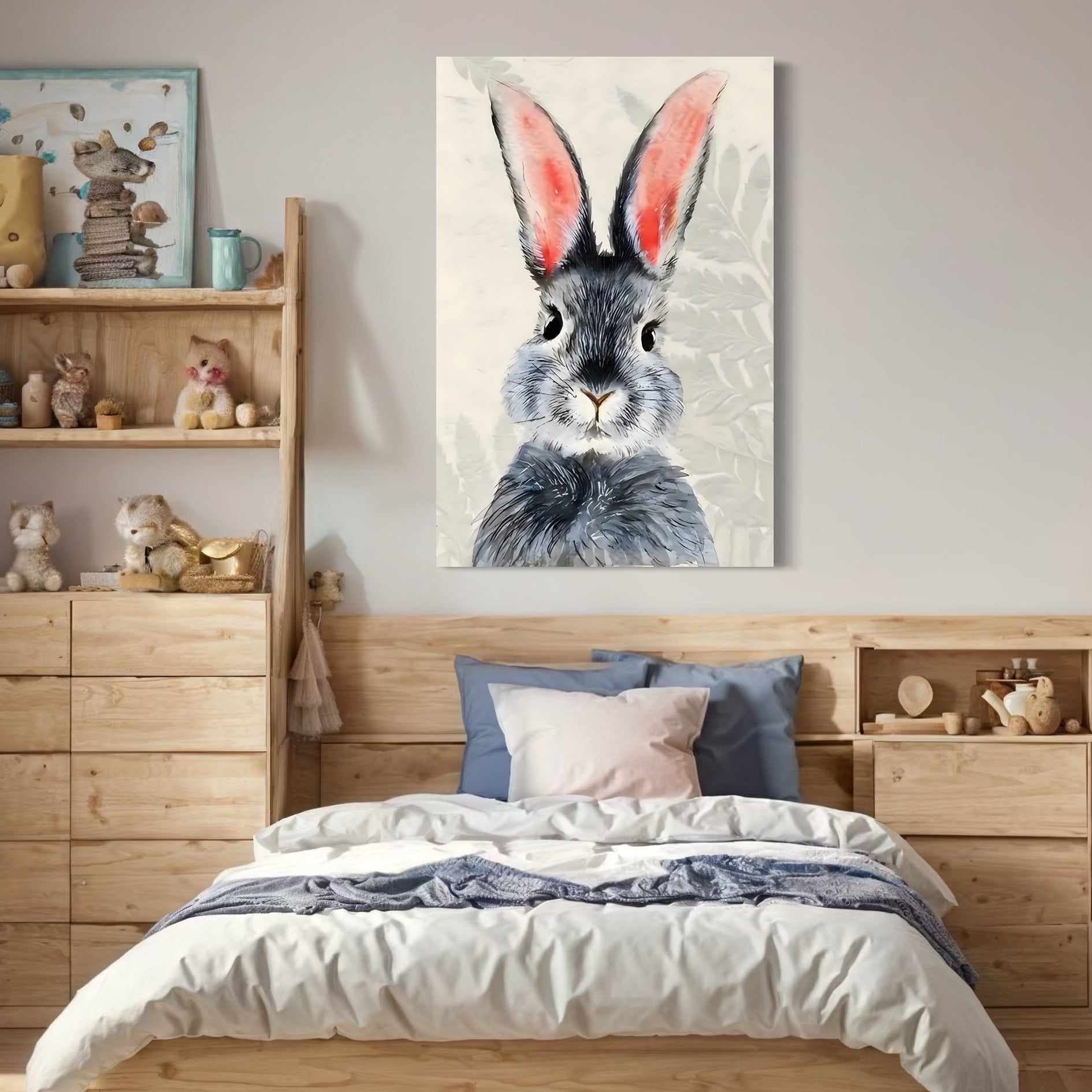 Tablou Canvas Premium, LuxCanva® C1260, Funny Bunny, Relaxare, Kids Room, Culori Vibrante