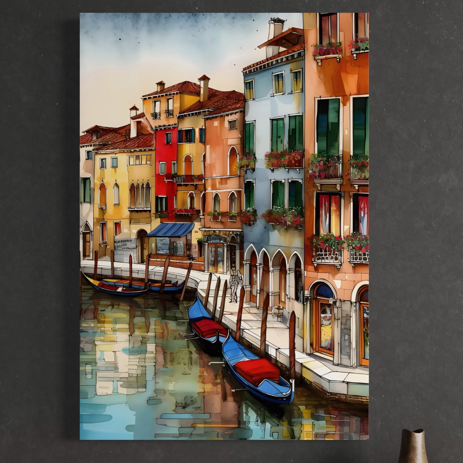 Tablou Canvas Premium LuxCanva® A1430, The Architecture Of Venice , Room, Oras, Gondola, Plimbare, Vacanta, Living, Culori Vibrante