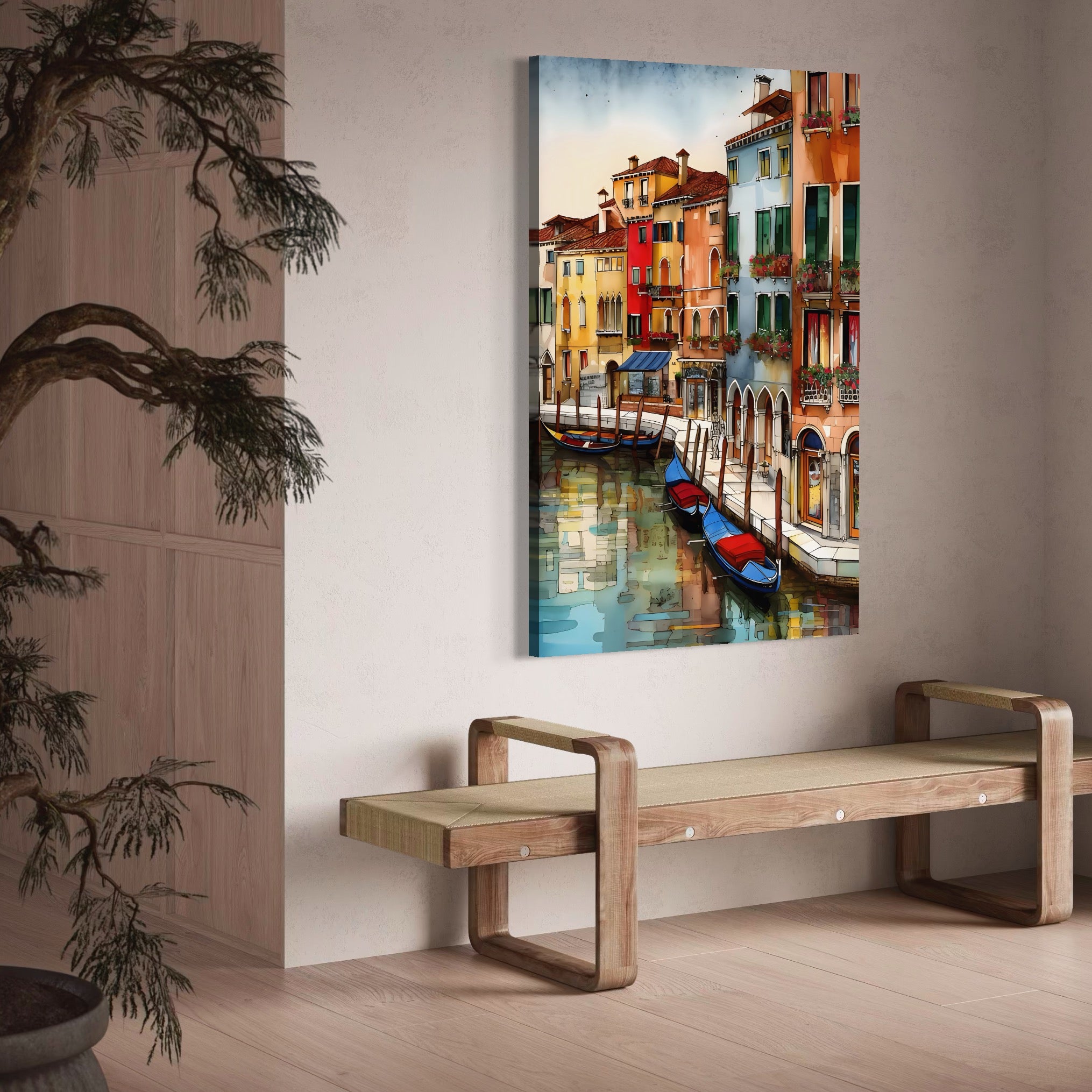 Tablou Canvas Premium LuxCanva® A1430, The Architecture Of Venice , Room, Oras, Gondola, Plimbare, Vacanta, Living, Culori Vibrante