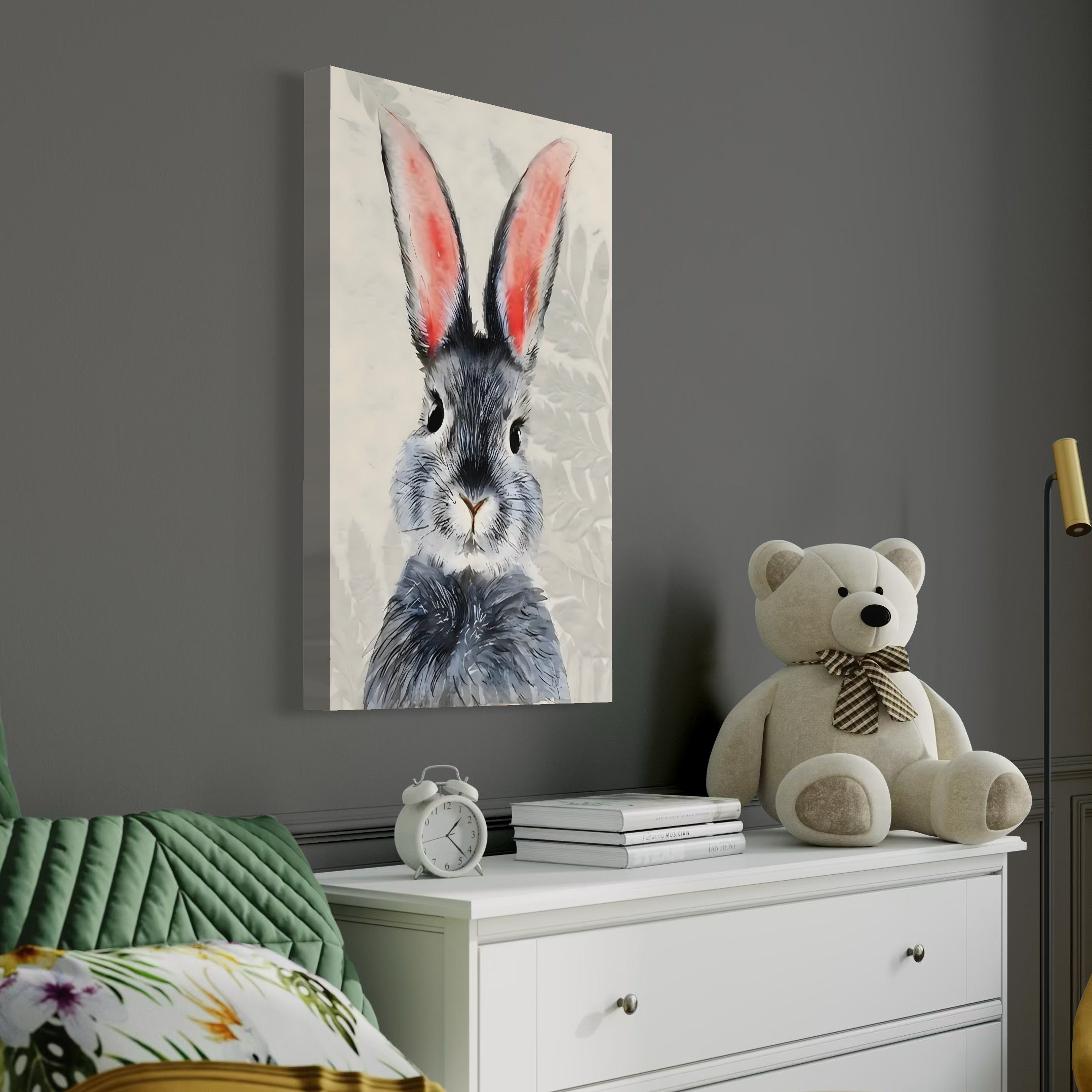 Tablou Canvas Premium, LuxCanva® C1260, Funny Bunny, Relaxare, Kids Room, Culori Vibrante