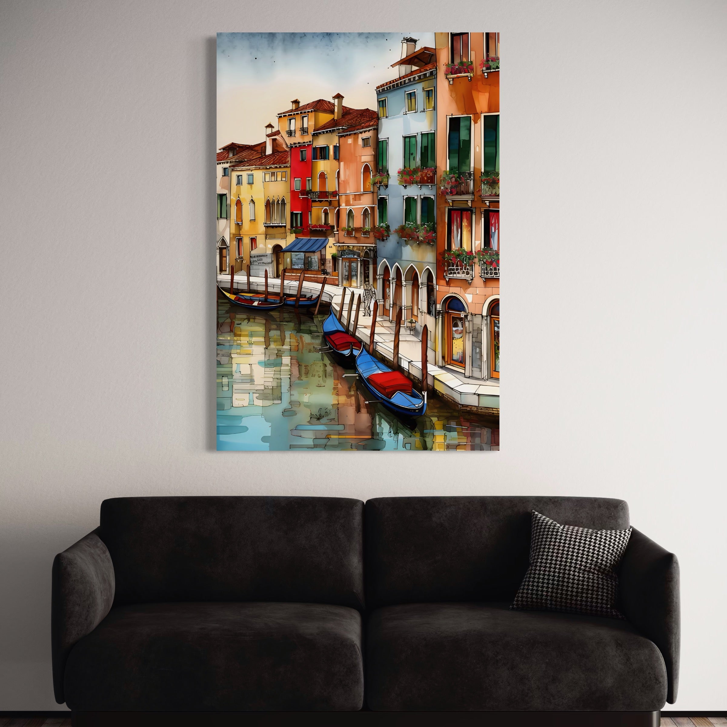 Tablou Canvas Premium LuxCanva® A1430, The Architecture Of Venice , Room, Oras, Gondola, Plimbare, Vacanta, Living, Culori Vibrante