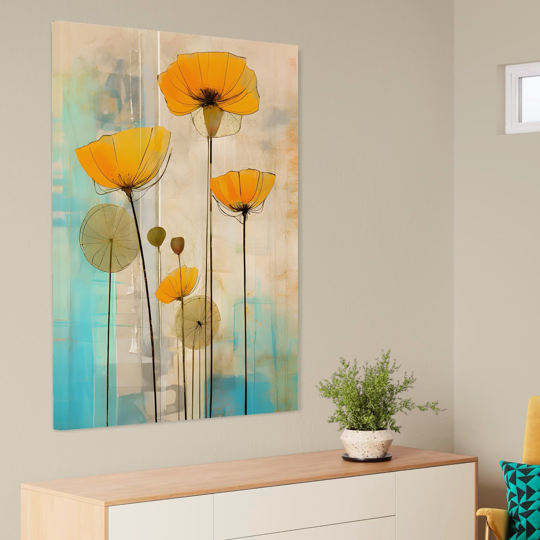 Tablou Canvas Premium LuxCanva® A1432, Simfonia Florilor , Room, Floare, Abstract, Pictura, Decorativ, Living, Culori Vibrante