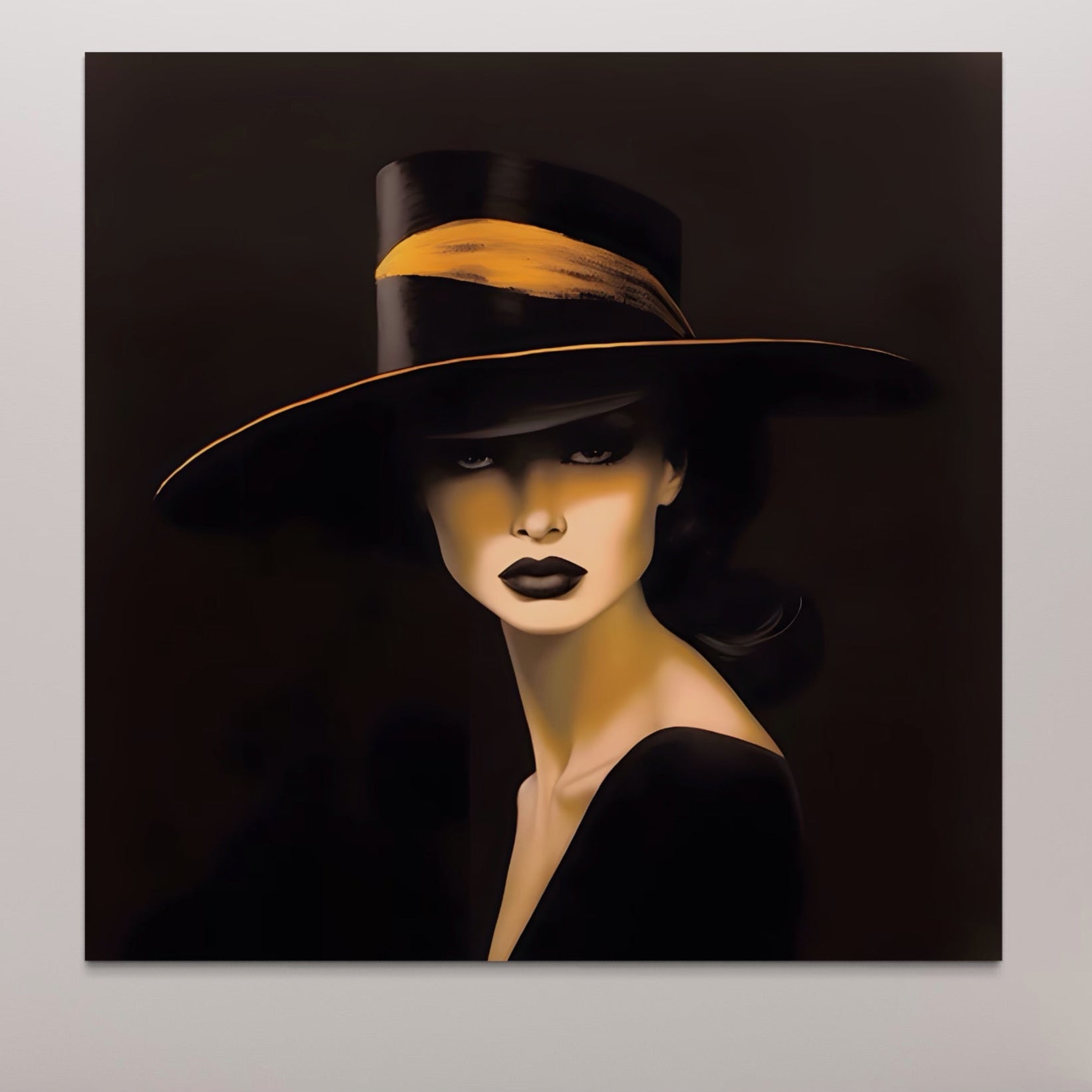 Tablou Canvas Premium LuxCanva® A1438, The Mysterious Lady , Decorativ, Femeie, Mister, Senzualitate, Privire, Living, Culori Vibrante