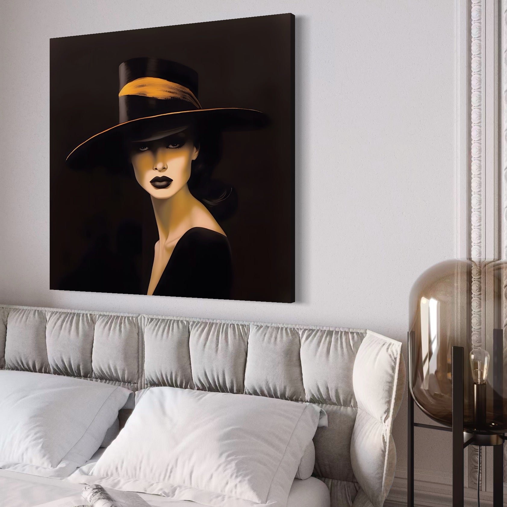 Tablou Canvas Premium LuxCanva® A1438, The Mysterious Lady , Decorativ, Femeie, Mister, Senzualitate, Privire, Living, Culori Vibrante