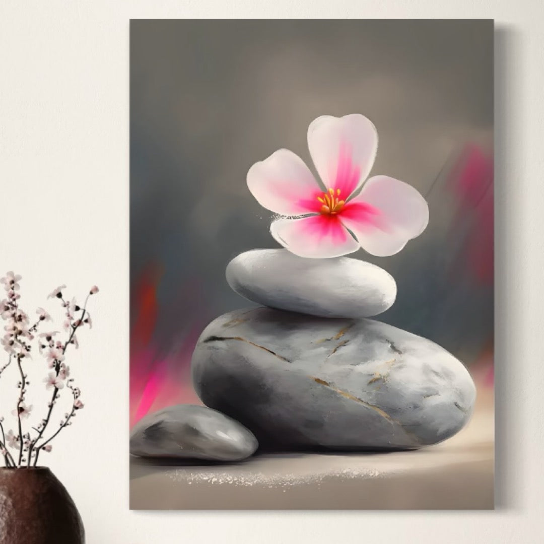 Tablou Canvas Premium LuxCanva® C1773, Flower On The Rock ,  Arta, Floare De Colt, Natura, Living Room, Bedroom, Culori Vibrante