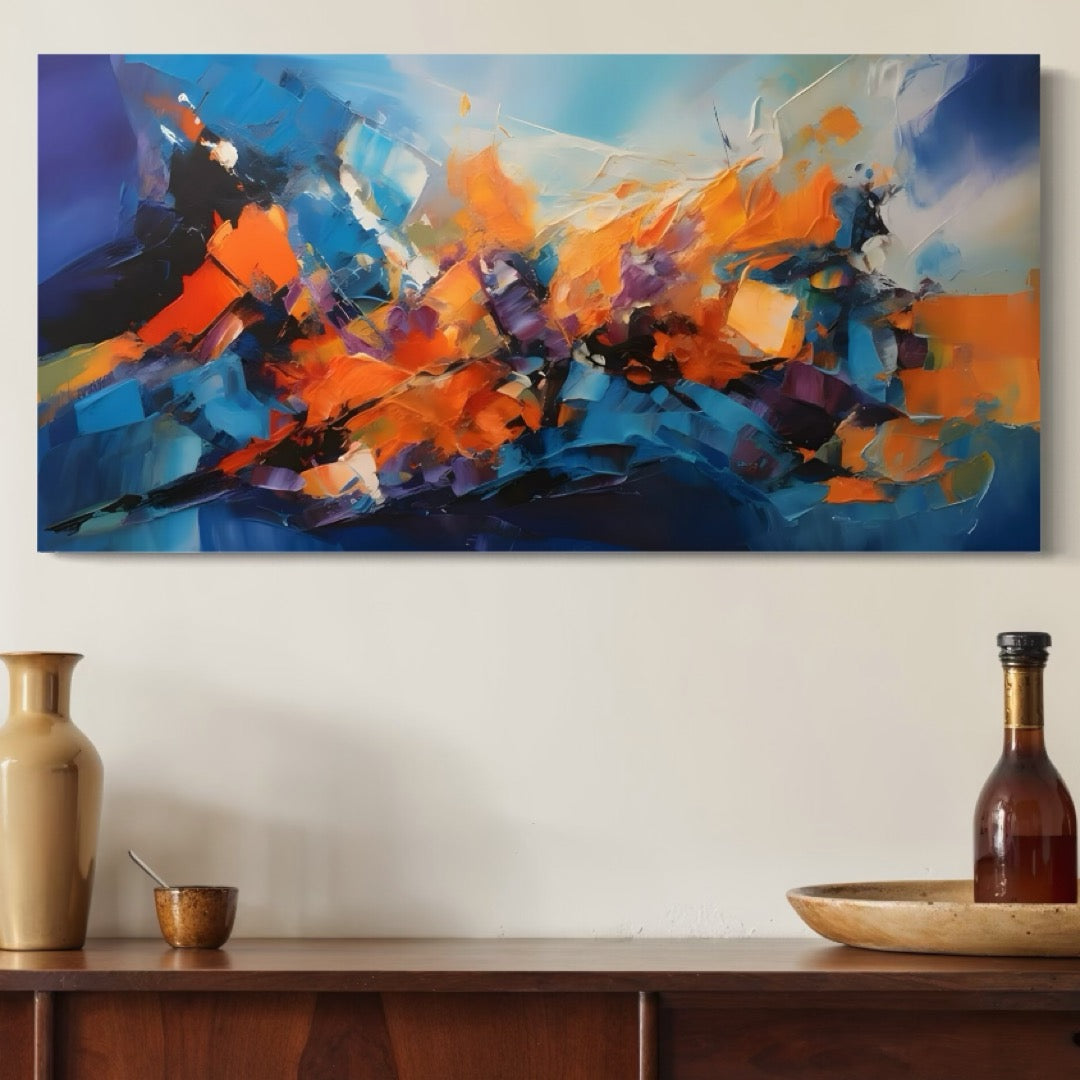 Tablou Canvas Premium LuxCanva® C1250, Futuristic Abstract Art , Relaxare, Living Room, Culori Vibrante