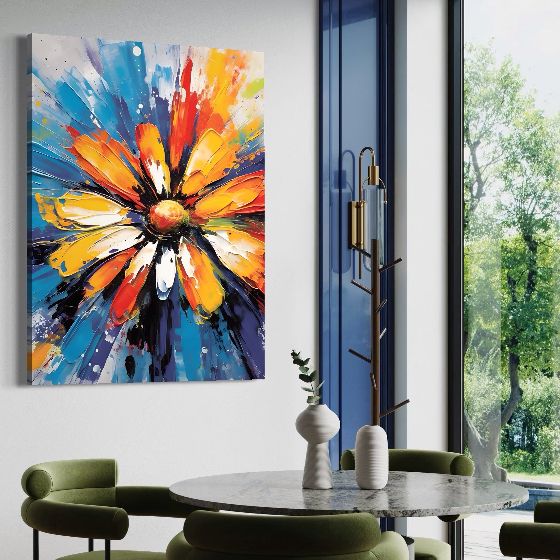 Tablou Canvas Premium LuxCanva® A1452, Revelatie Florala , Decorativ, Living, Planta, Natura, Colorat, Petale, Culori Vibrante