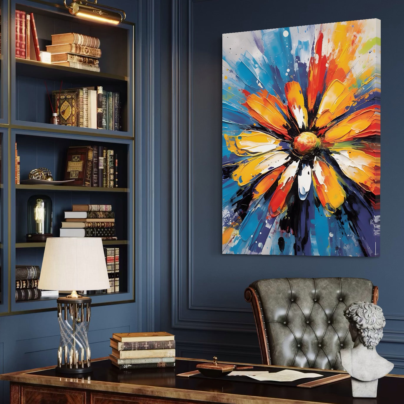 Tablou Canvas Premium LuxCanva® A1452, Revelatie Florala , Decorativ, Living, Planta, Natura, Colorat, Petale, Culori Vibrante