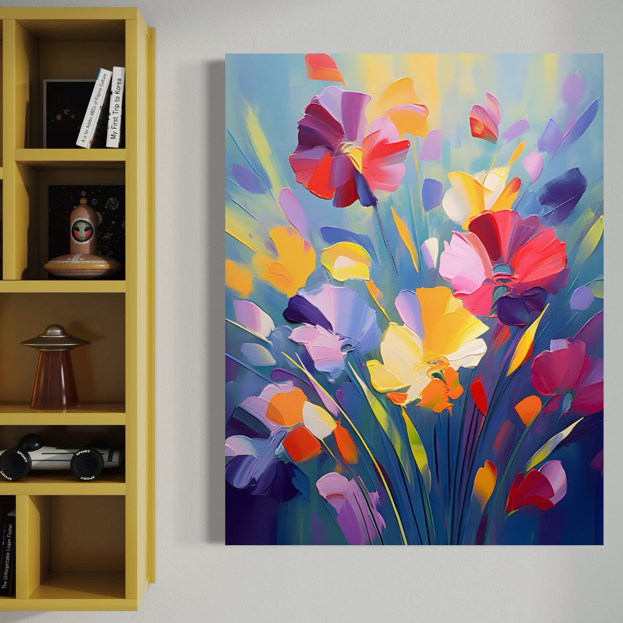 Tablou Canvas Premium LuxCanva® A1458, Luna Florilor , Decorativ, Living, Planta, Buchet, Colorat, Culori Vibrante