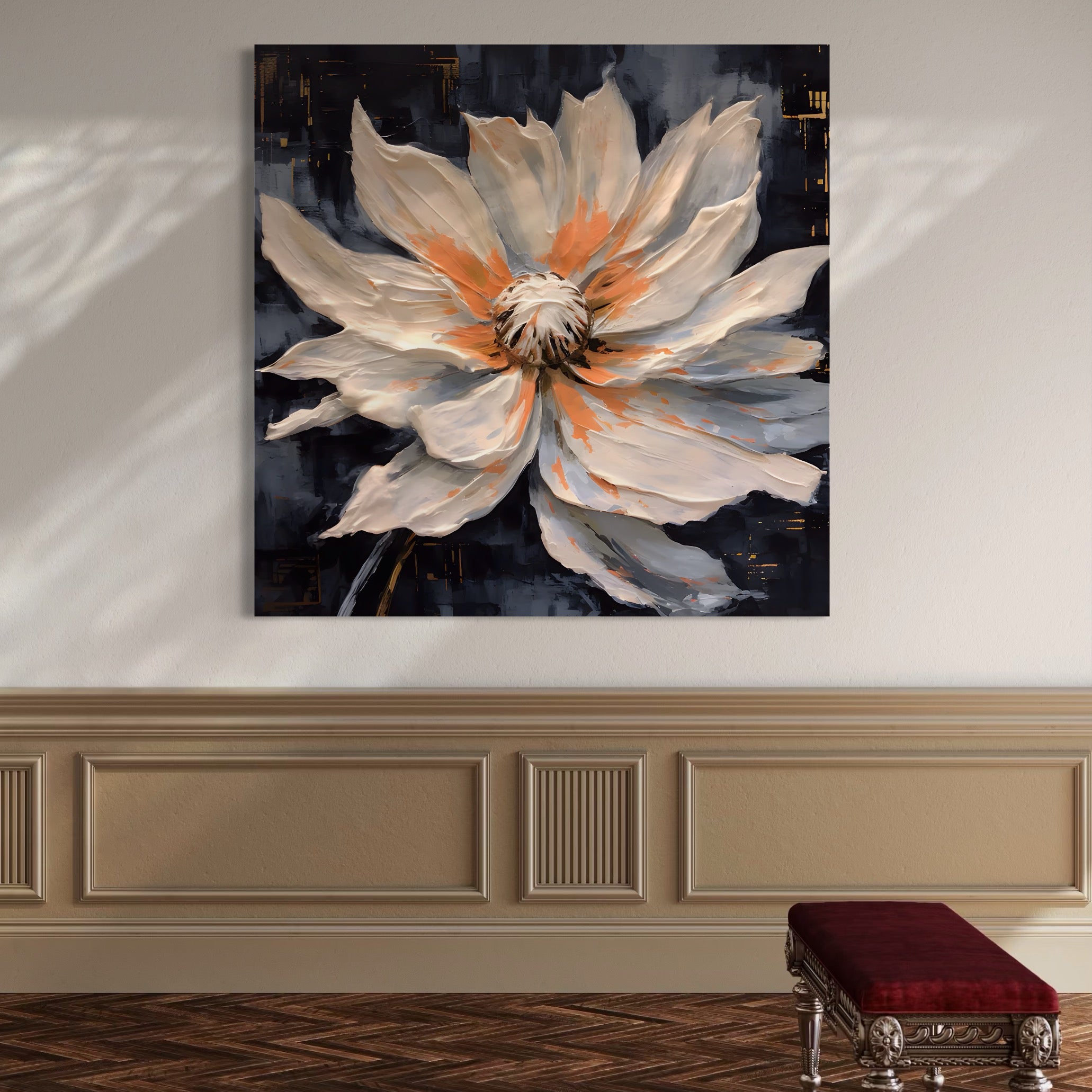 Tablou Canvas Premium LuxCanva® A1457, Viziune Florala,  Decorativ, Living, Planta, Petale, Natura, Infloritor, Culori Vibrante