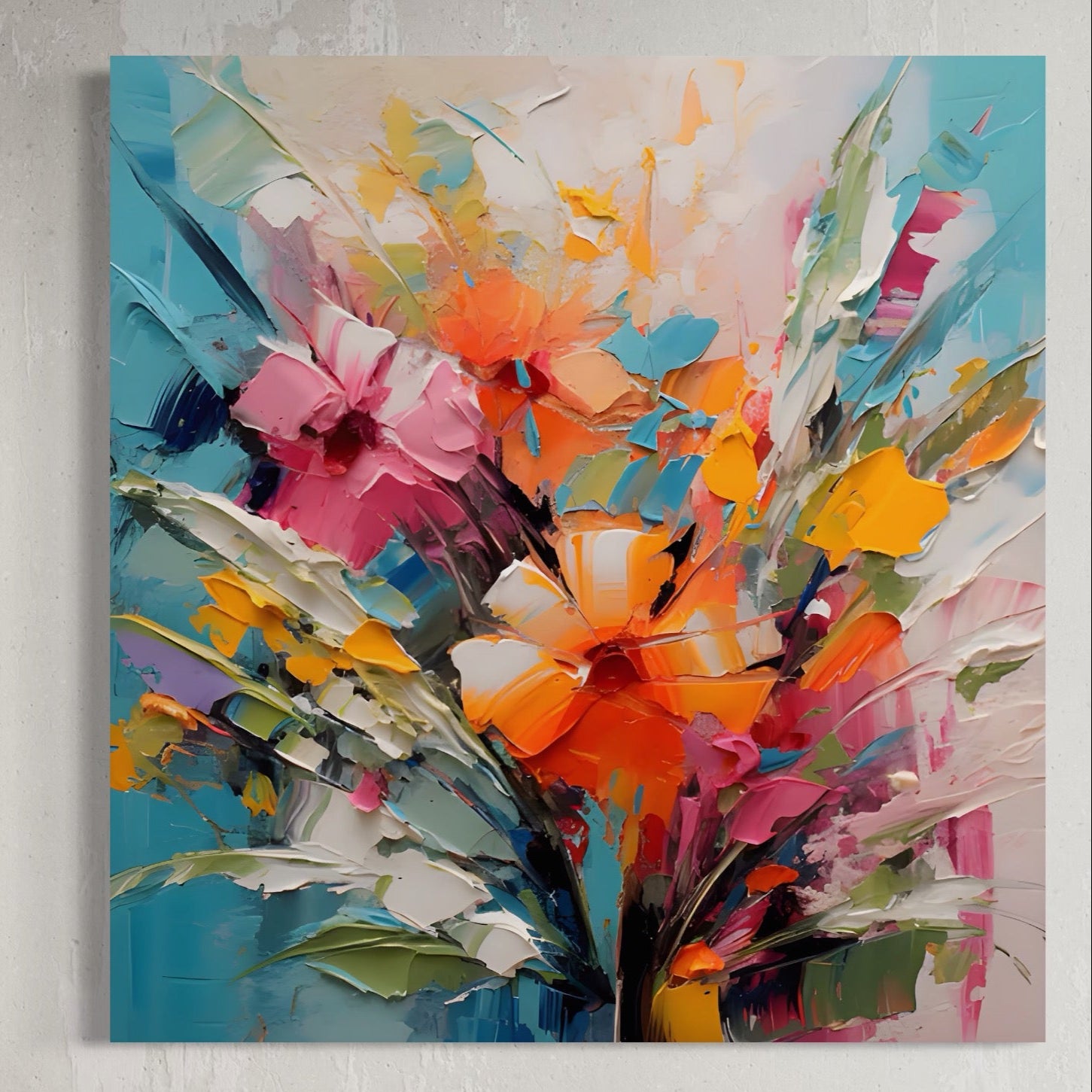 Tablou Canvas Premium LuxCanva® A1456, Buchet Floral , Living, Flori, Planta, Decorativ, Colorat, Natura, Culori Vibrante