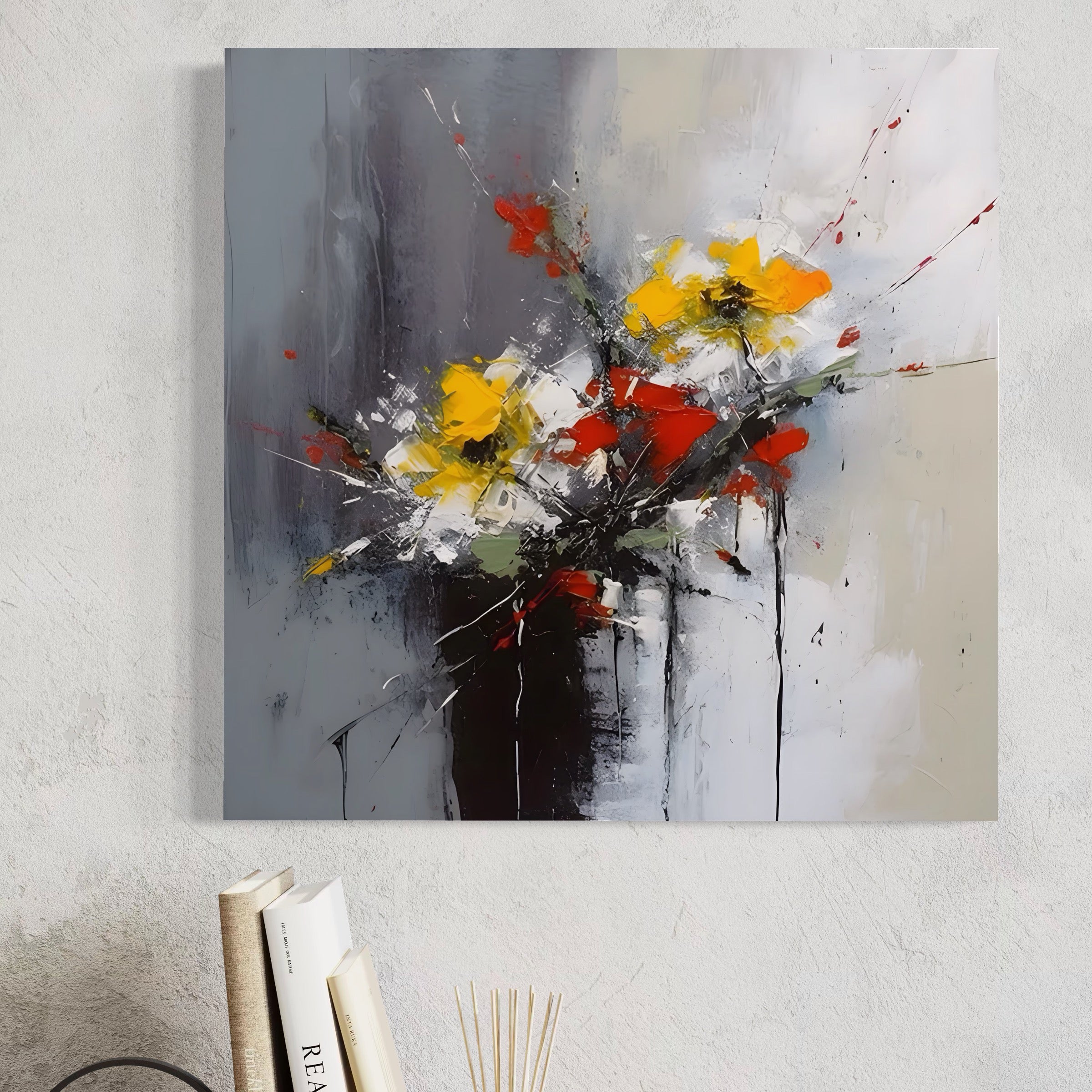 Tablou Canvas Premium LuxCanva® A1459, Armonia Florilor , Living, Decorativ, Abstract, Flori, Room, Culori Vibrante