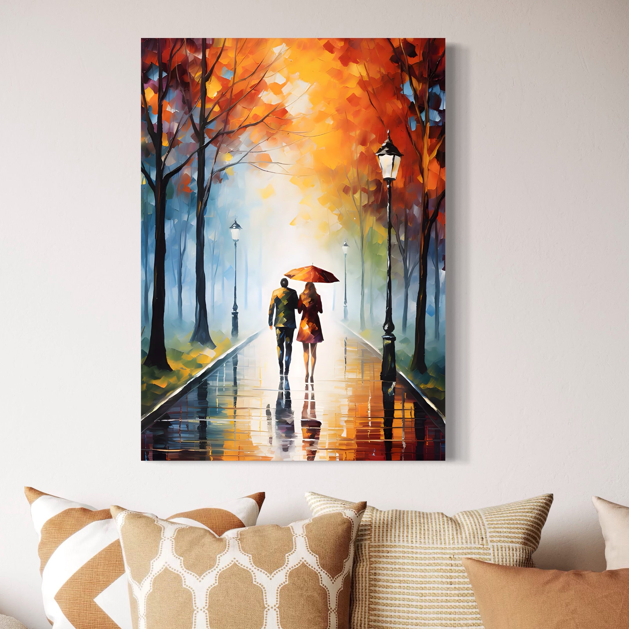 Tablou Canvas Premium LuxCanva® A1470, Aleea Indragostitilor ,  Room, Cuplu, Oameni, Iubire, Plimbare, Dormitor, Culori Vibrante