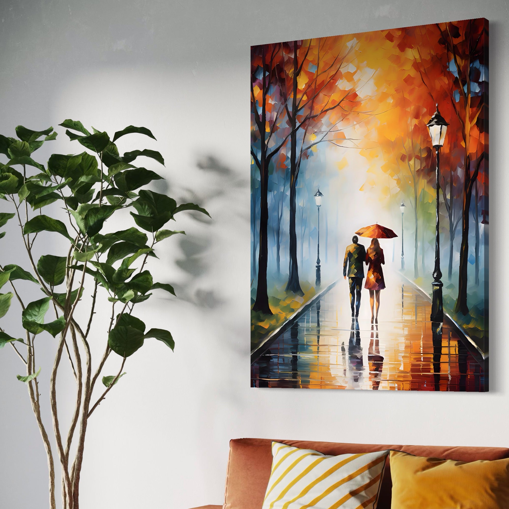 Tablou Canvas Premium LuxCanva® A1470, Aleea Indragostitilor ,  Room, Cuplu, Oameni, Iubire, Plimbare, Dormitor, Culori Vibrante