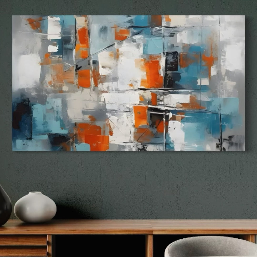 Tablou Canvas Premium LuxCanva® C1236, Abstract Bright Colours Painting , Relaxare, Living Room, Culori Vibrante