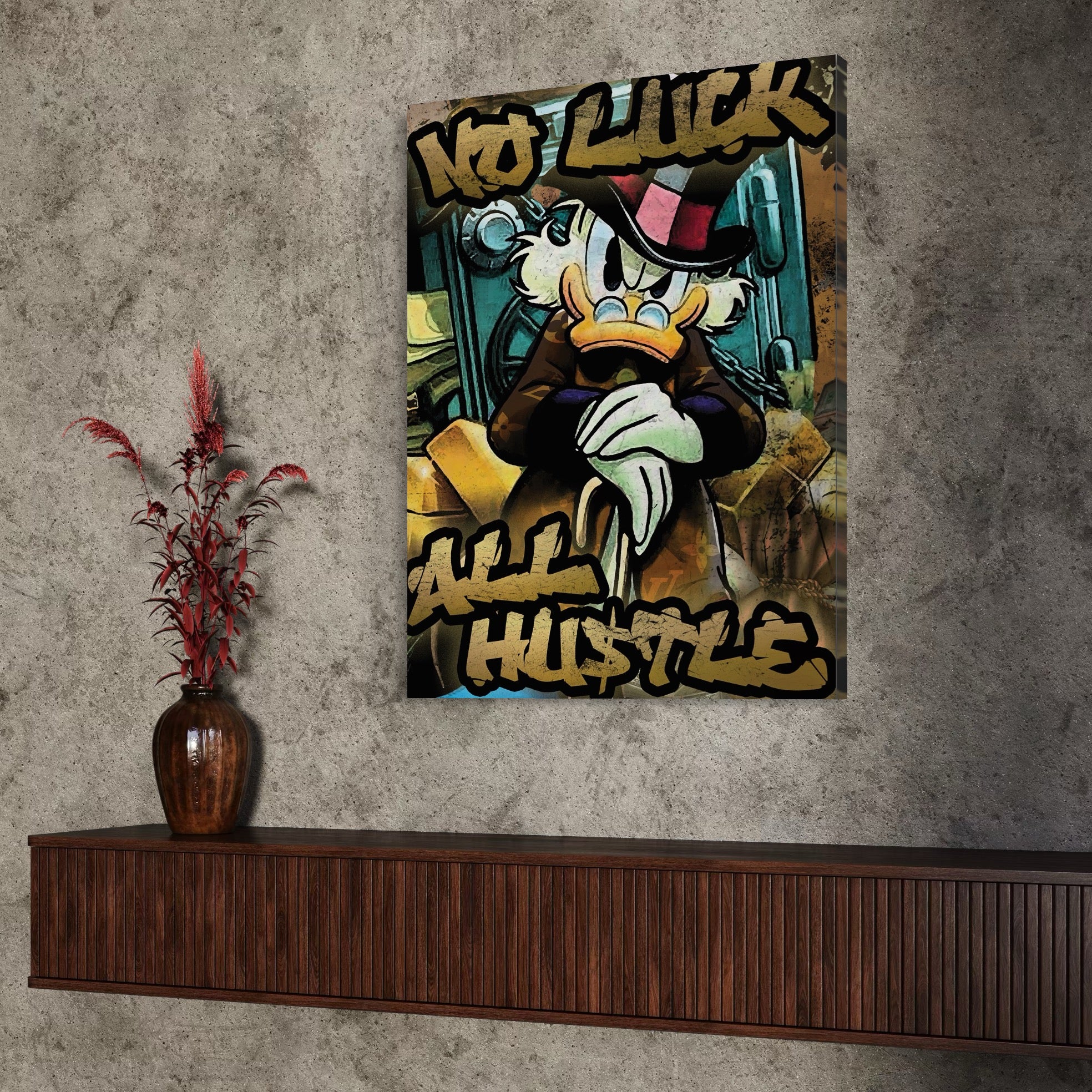 Tablou Canvas Premium, LuxCanva® B1018, Scrooge McDuck, Desene Animate, Walt Disney, Rata, Motivational, Culori Vibrante