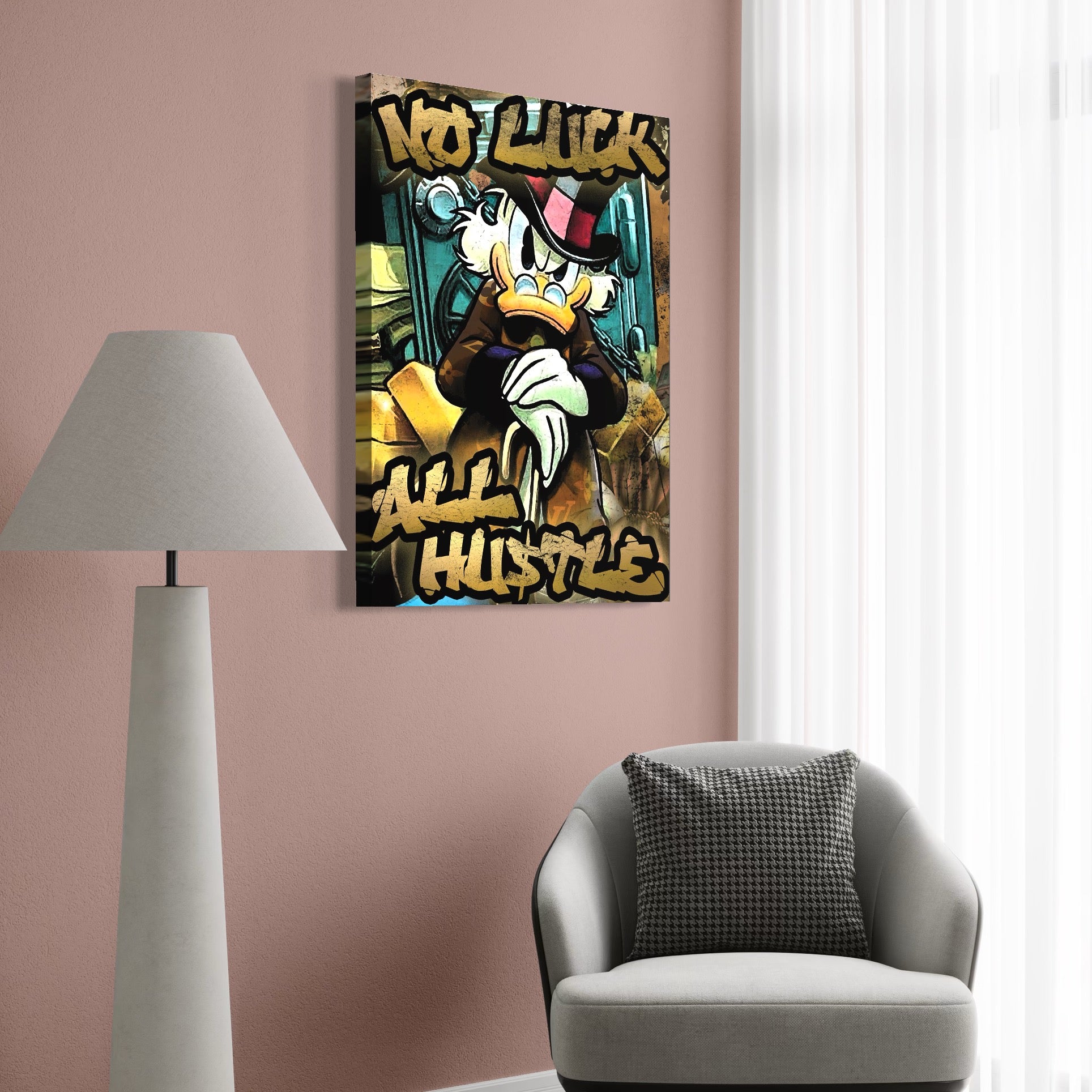 Tablou Canvas Premium, LuxCanva® B1018, Scrooge McDuck, Desene Animate, Walt Disney, Rata, Motivational, Culori Vibrante