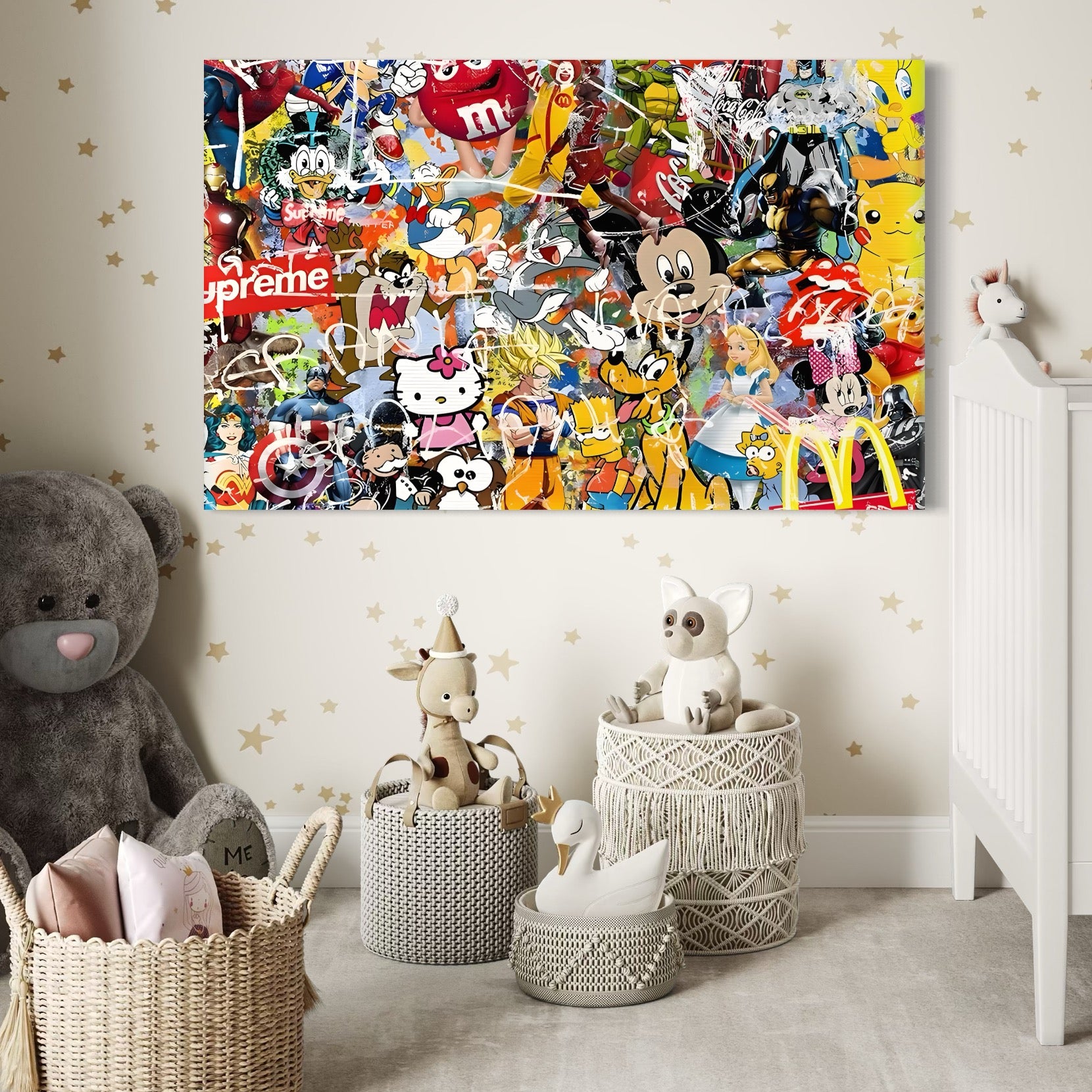 Tablou Canvas Premium, LuxCanva® B1046, Personaje Disney, Dormitor, Disney, Desene Animate, Copii, Mickey, Multicolor, Culori Vibrante