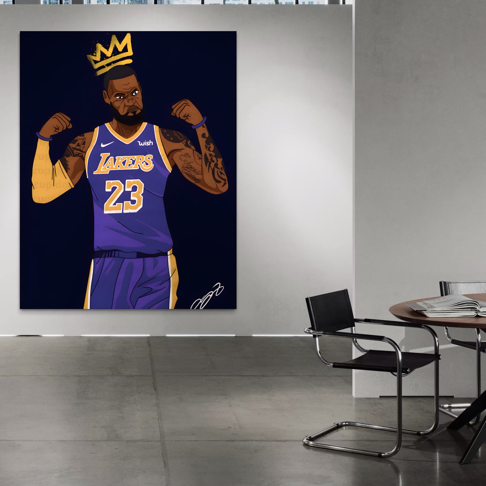 Tablou Canvas Premium LuxCanva® A1481, Lakers 23 , Living, NBA, Baschet, Sport, Vedeta, Room, Culori Vibrante