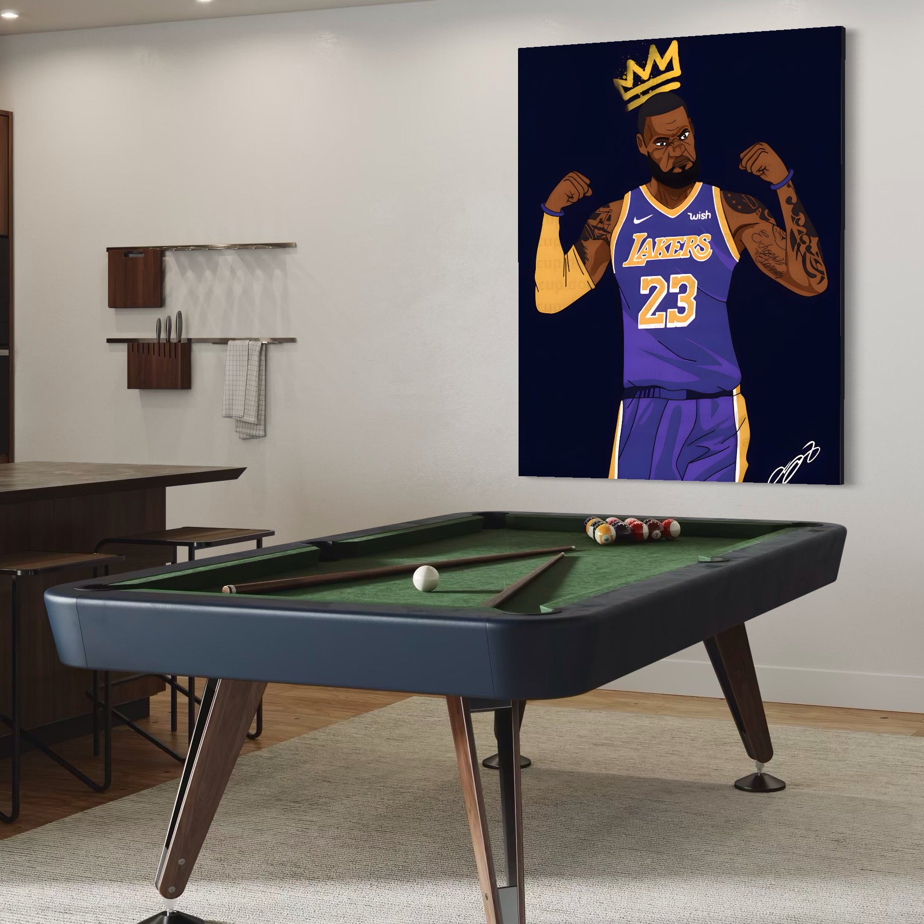 Tablou Canvas Premium LuxCanva® A1481, Lakers 23 , Living, NBA, Baschet, Sport, Vedeta, Room, Culori Vibrante