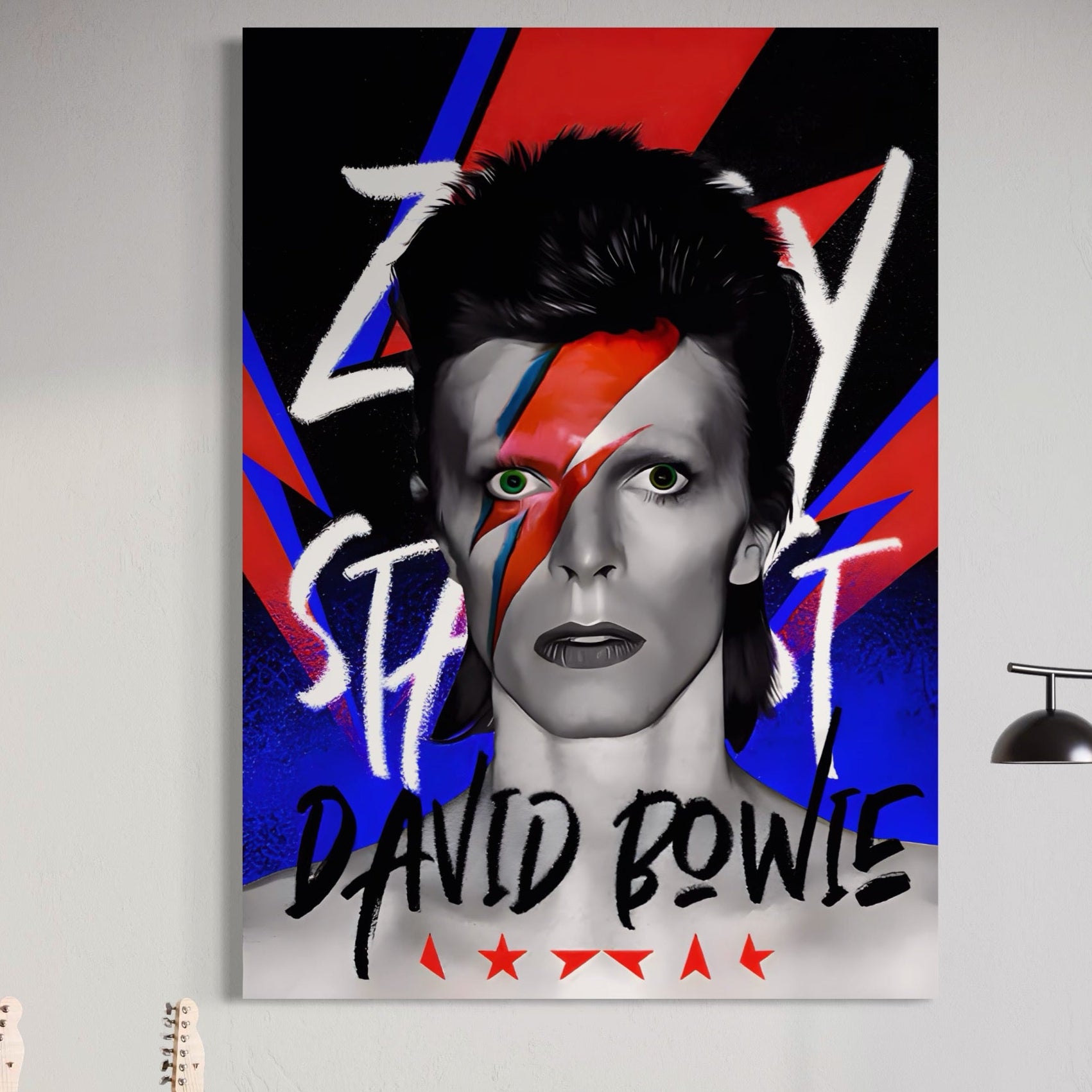 Tablou Canvas Premium LuxCanva® A1477, David Bowie , Dormitor, Cantaret, Compozitor, Artist, Muzica, Room, Culori Vibrante
