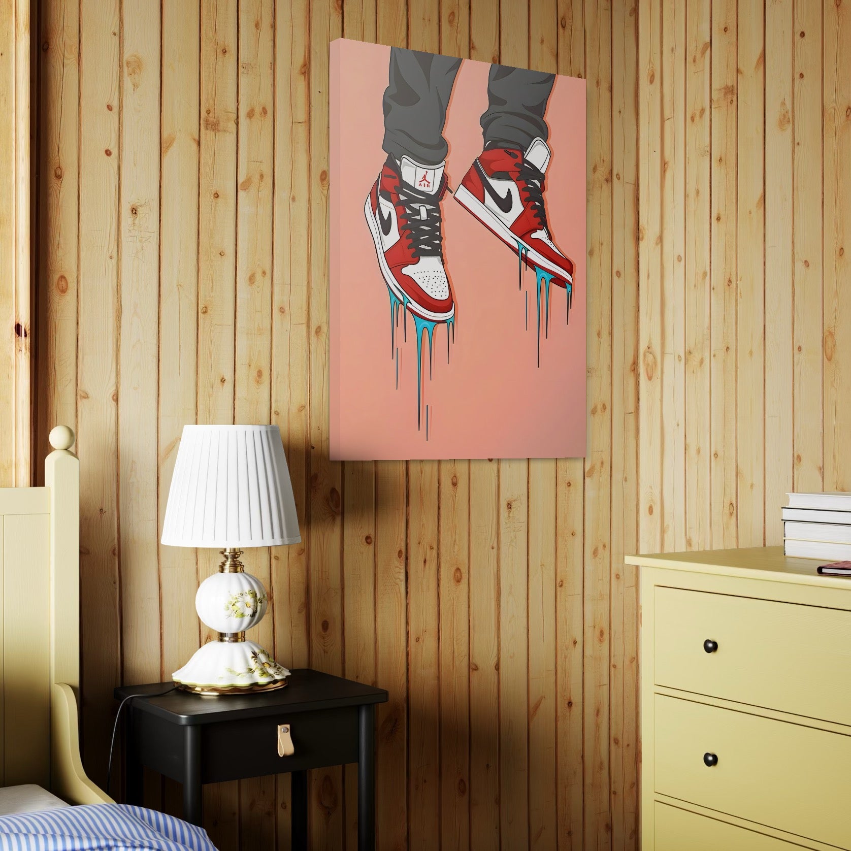 Tablou Canvas Premium, LuxCanva® B1059, Jordan On My Feet, Decorativ, Camera Tineret, Nike, Brand, Air Jordan, Baschet, Culori Vibrante
