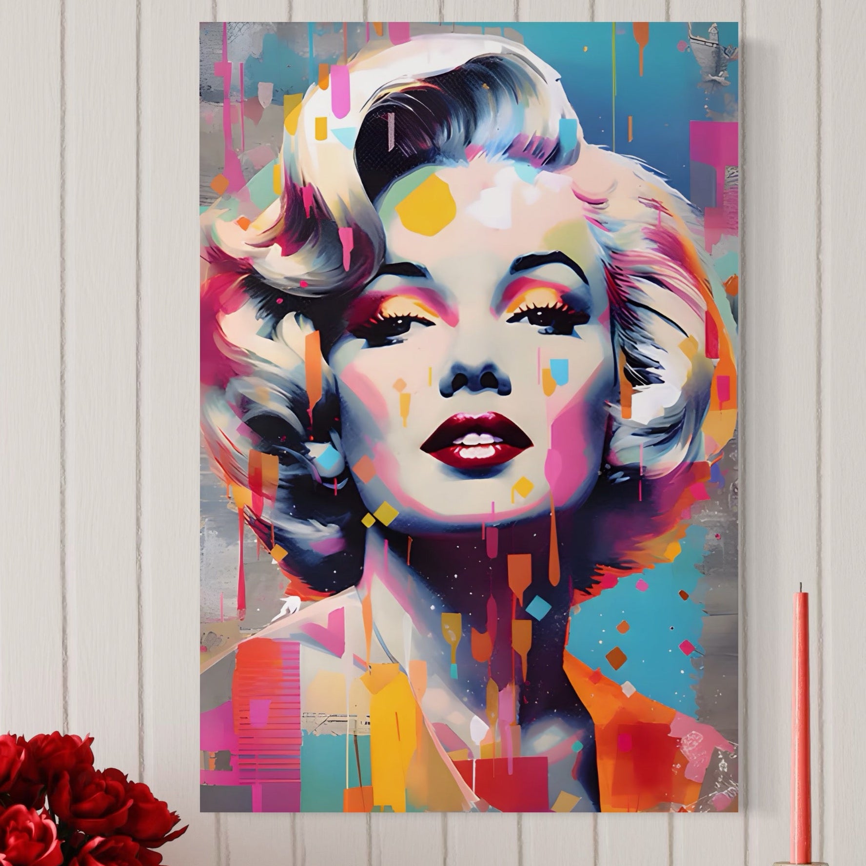 Tablou Canvas Premium LuxCanva® A1484, Lady Marilyn Monroe , Living, Vedeta, Frumusete, Model, Actrita, Dormitor, Culori Vibrante