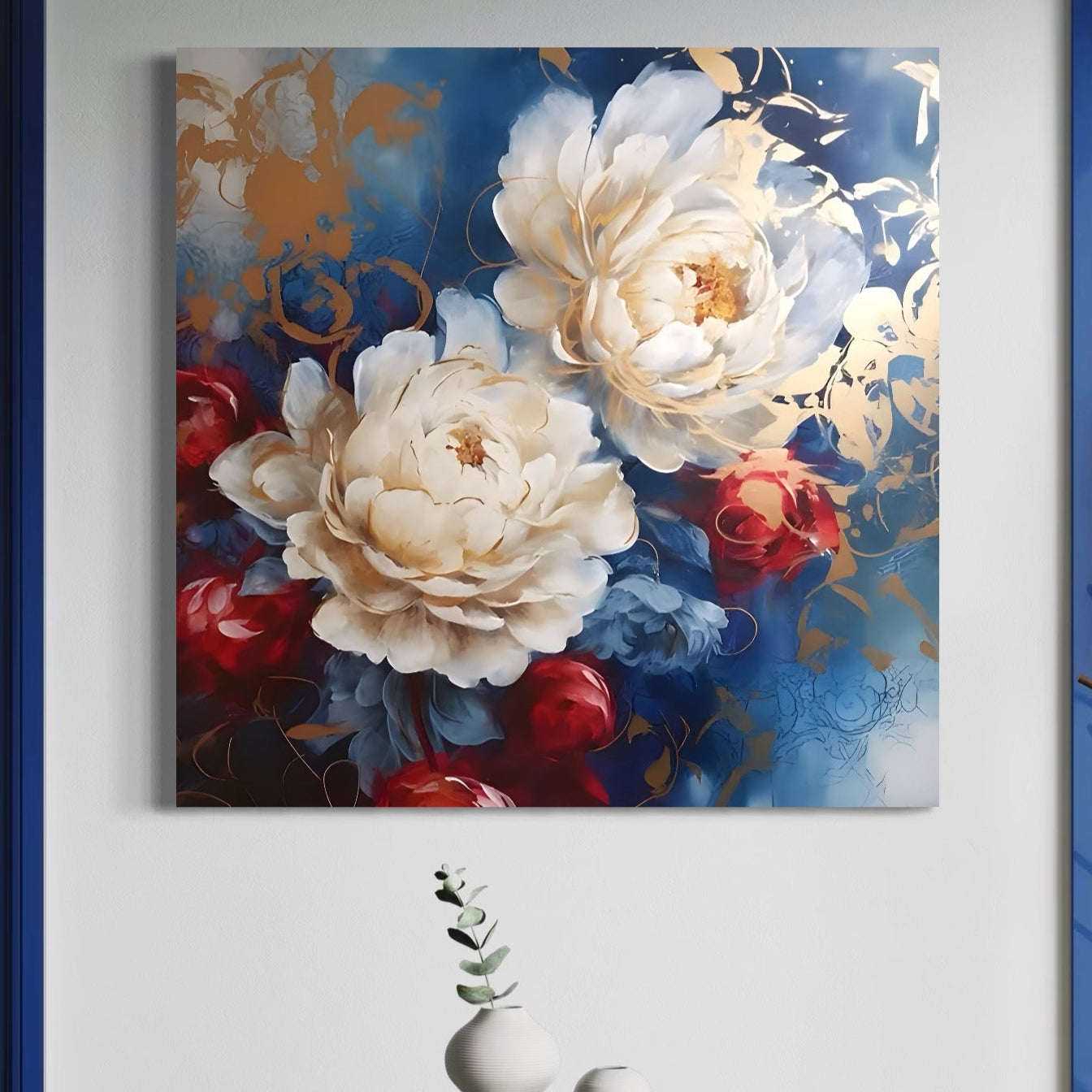 Tablou Canvas Premium LuxCanva® A1478, Sugestie De Primavara , Living, Flori. Bujor, Natura, Colorat, Room, Culori Vibrante