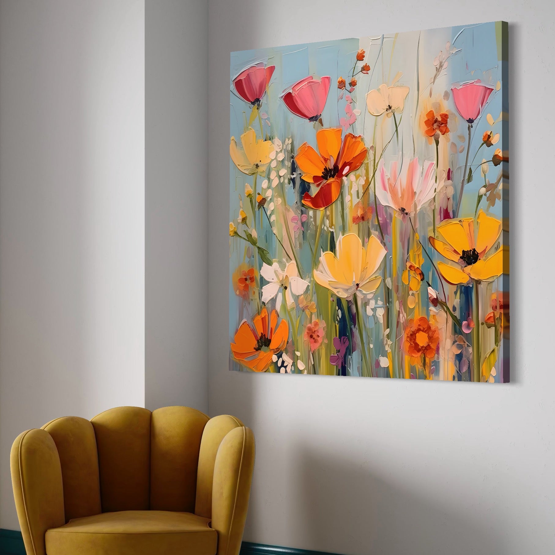 Tablou Canvas Premium LuxCanva® A1486, Revelatie Florala , Living, Flori, Culori, Primavara, Dormitor, Culori Vibrante