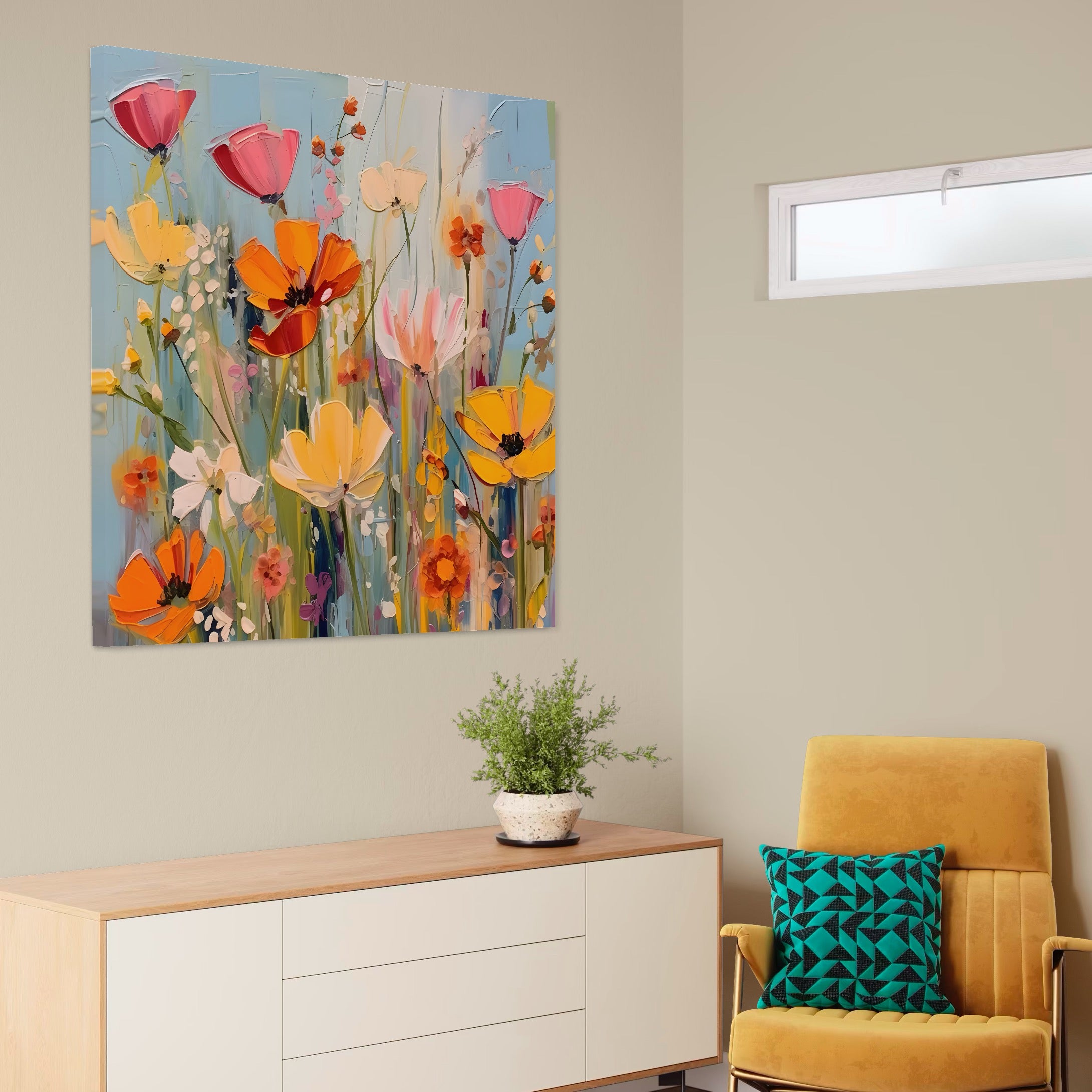 Tablou Canvas Premium LuxCanva® A1486, Revelatie Florala , Living, Flori, Culori, Primavara, Dormitor, Culori Vibrante