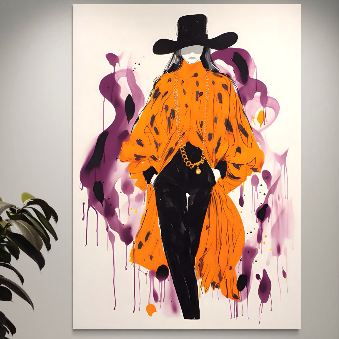 Tablou Canvas Premium LuxCanva® A1491, Women Style , Room, Moda, Frumusete, Stil Vestimentar, Dormitor, Culori Vibrante