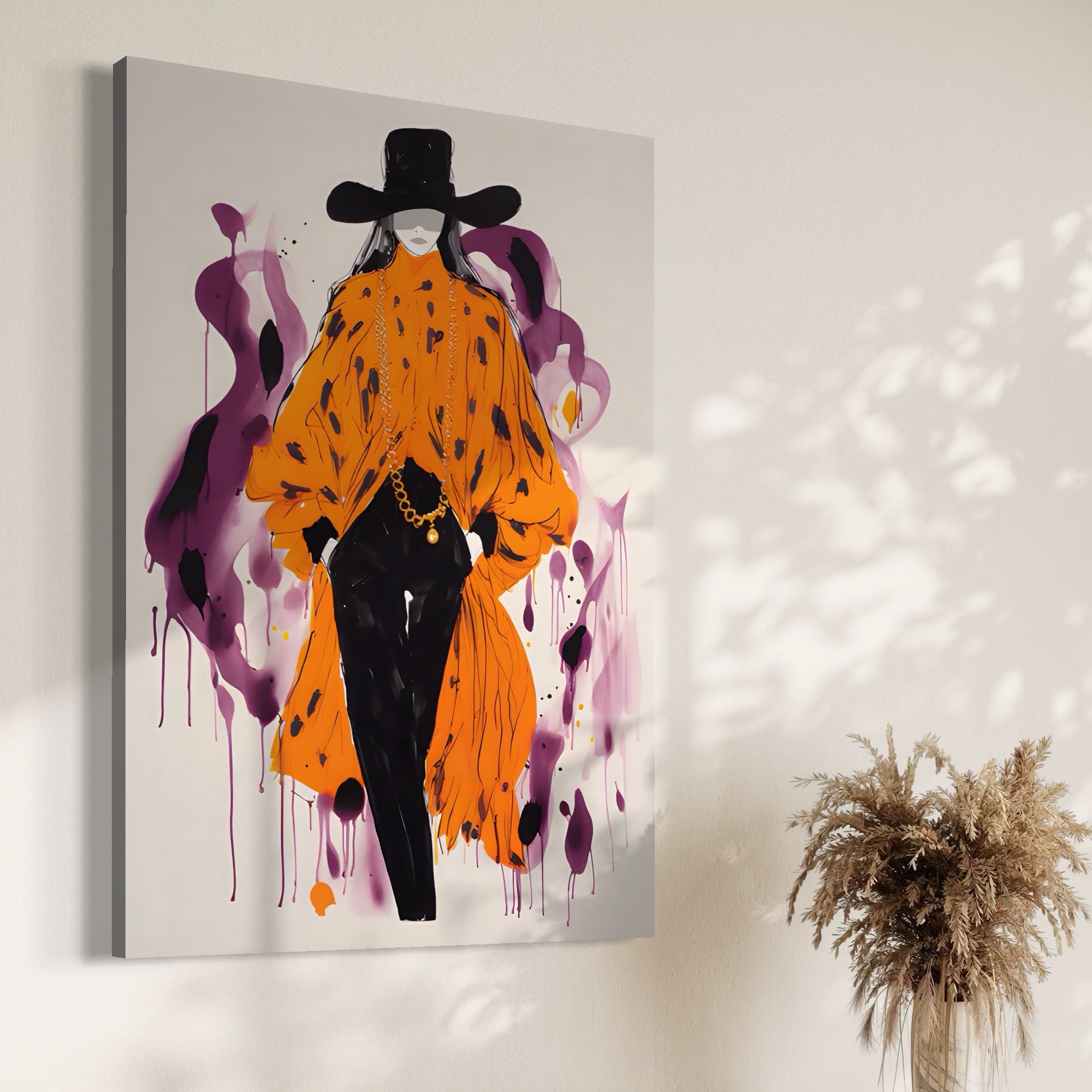 Tablou Canvas Premium LuxCanva® A1491, Women Style , Room, Moda, Frumusete, Stil Vestimentar, Dormitor, Culori Vibrante