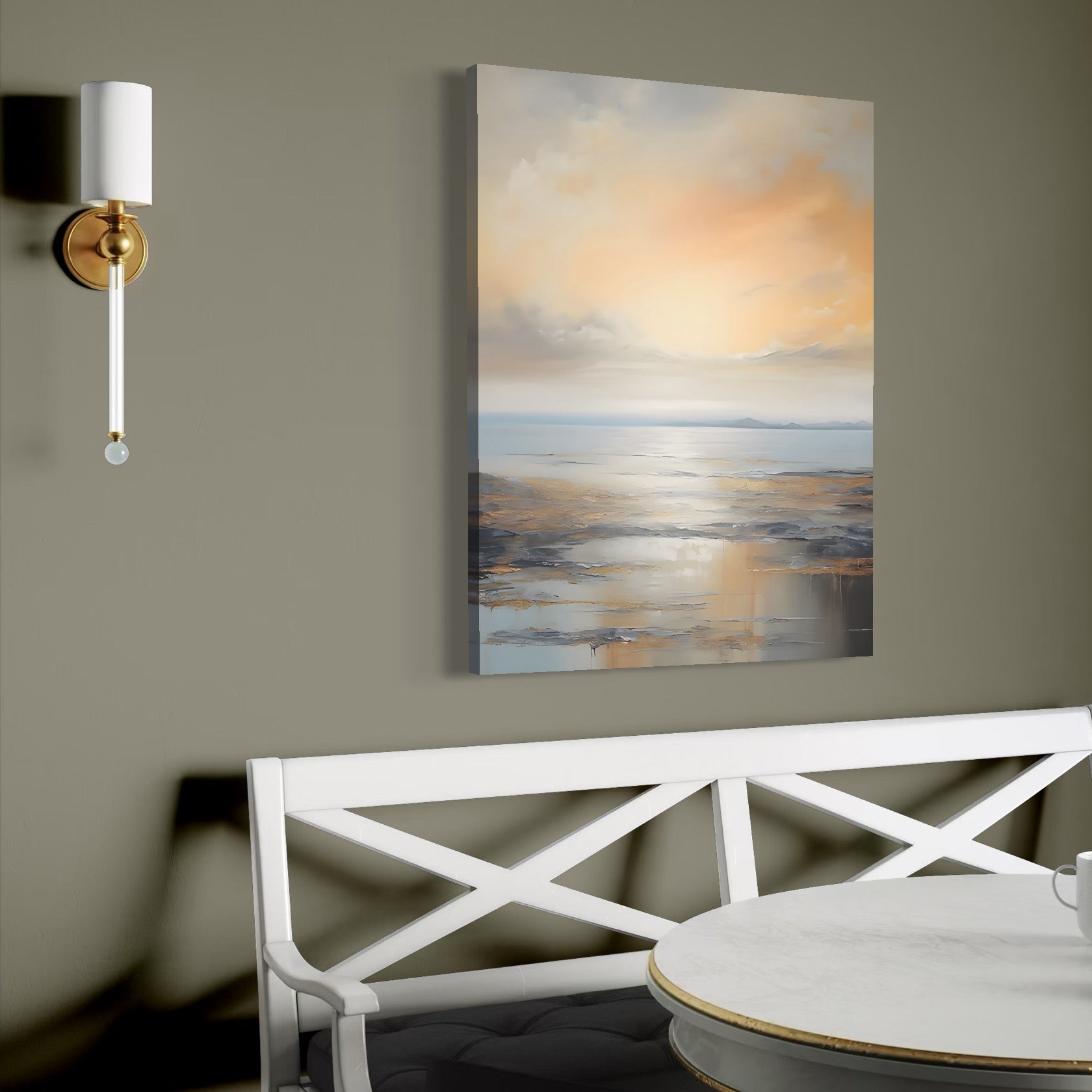 Tablou Canvas Premium LuxCanva® A1580, Vibratia Valurilor , Dormitor, Mare, Plaja, Nisip, Decorativ, Living, Culori Vibrante