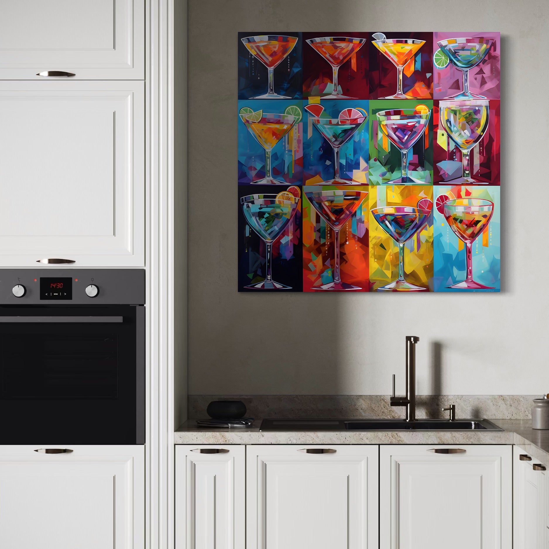 Tablou Canvas Premium LuxCanva® A1495, Cocktail , Room, Bautura, Pahare, Bar, Bucatarie, Culori Vibrante