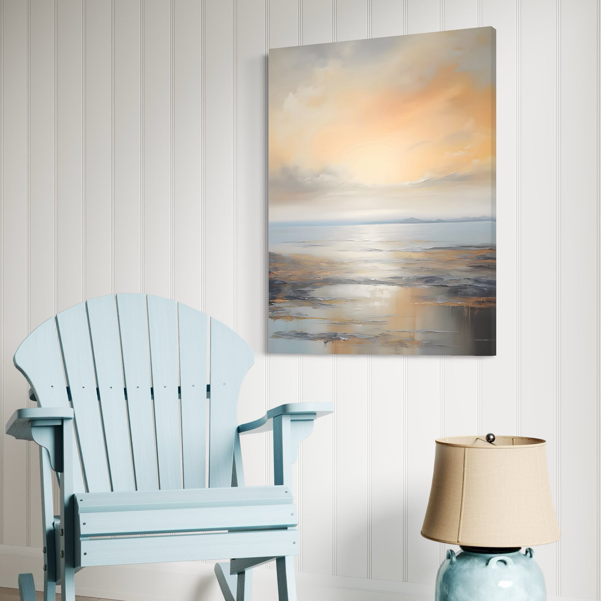 Tablou Canvas Premium LuxCanva® A1580, Vibratia Valurilor , Dormitor, Mare, Plaja, Nisip, Decorativ, Living, Culori Vibrante