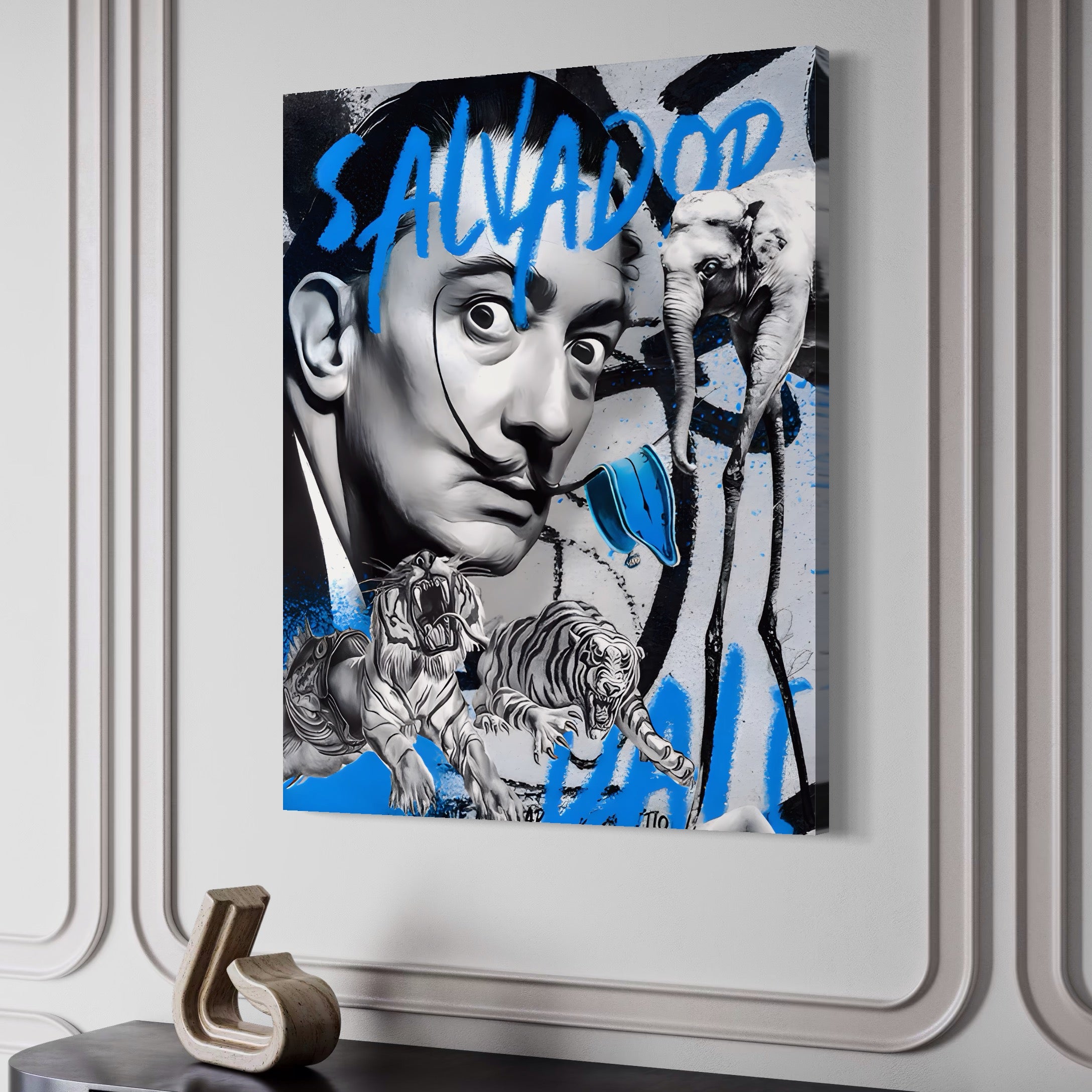 Tablou Canvas Premium LuxCanva® A1496, Dali Salvador ,  Room, Pictor, Sculptor, Tigru, Elefent, Living, Culori Vibrante