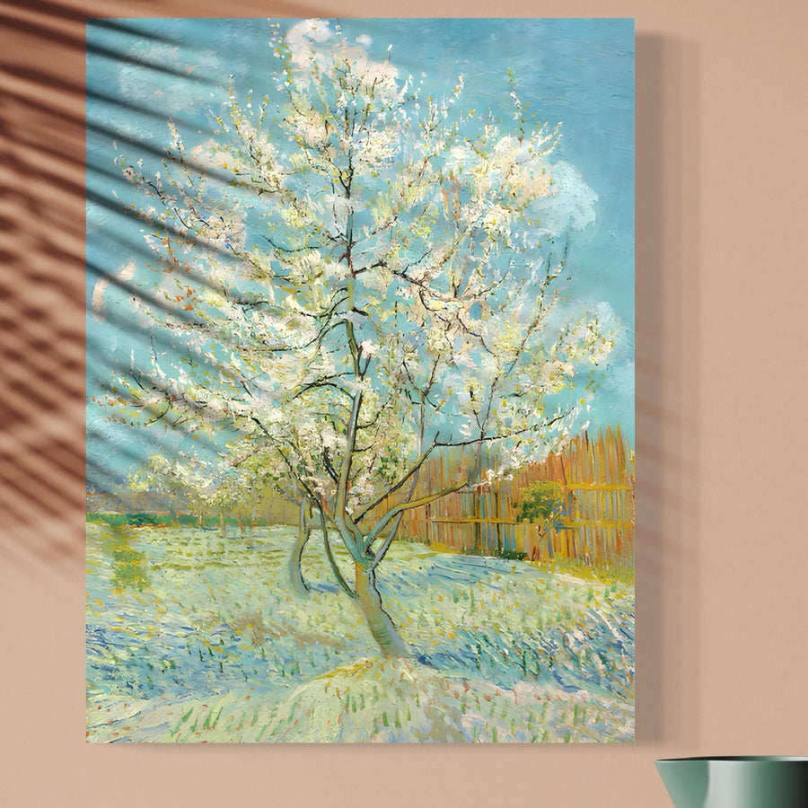 Aduceți eleganță spațiului dvs. cu Tablou Canvas Premium LuxCanva® A1497: "Piersicul Roz", o pictură vibrantă inspirată de Van Gogh cu un copac înflorit cu flori roz, perfectă pentru camera dvs. de zi.