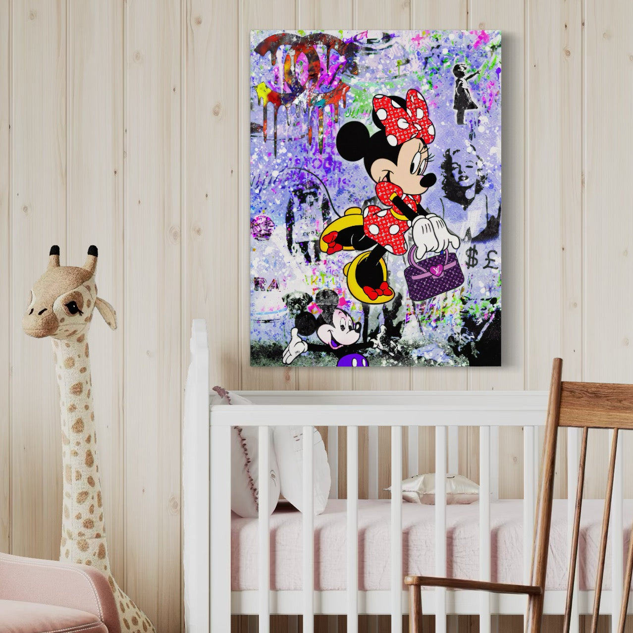 Tablou Canvas Premium, LuxCanva® A1127, Lady Minnie Mouse, Moda, Mickey Mosue, Luxury Brands, Culori Vibrante